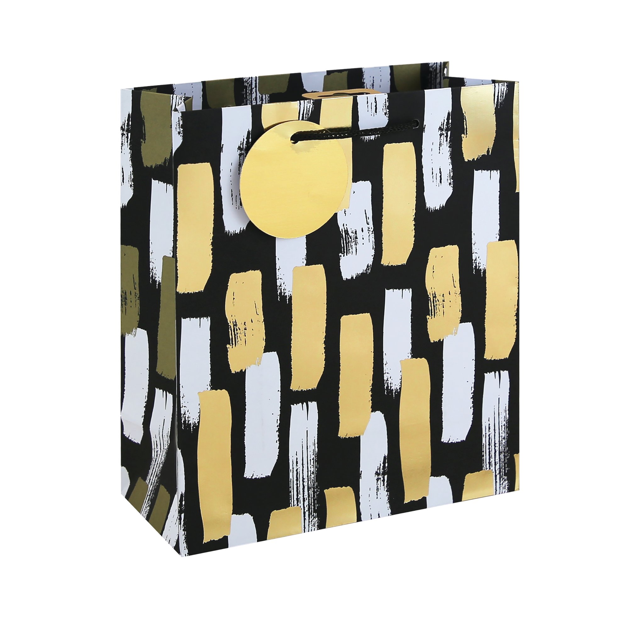 Mono Paint Strokes Gift Bag Medium Black Pack of 6 37013-3C
