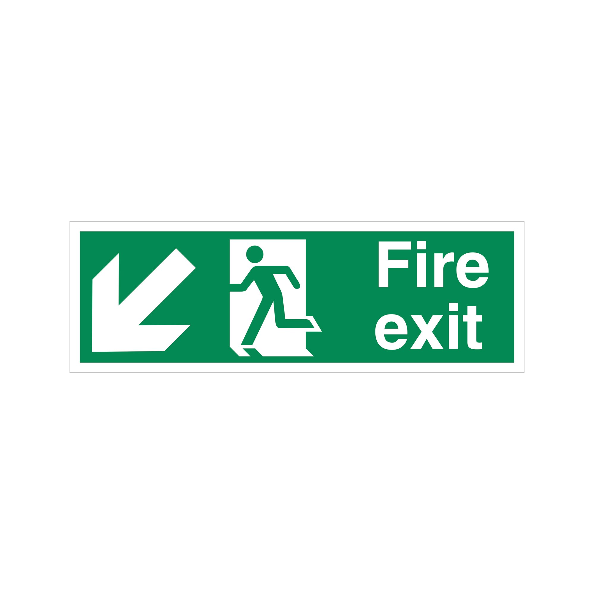 5 Star Fire Exit Run Man Arrow Down L Sign Vinyl 150x450 SP122SAV4515
