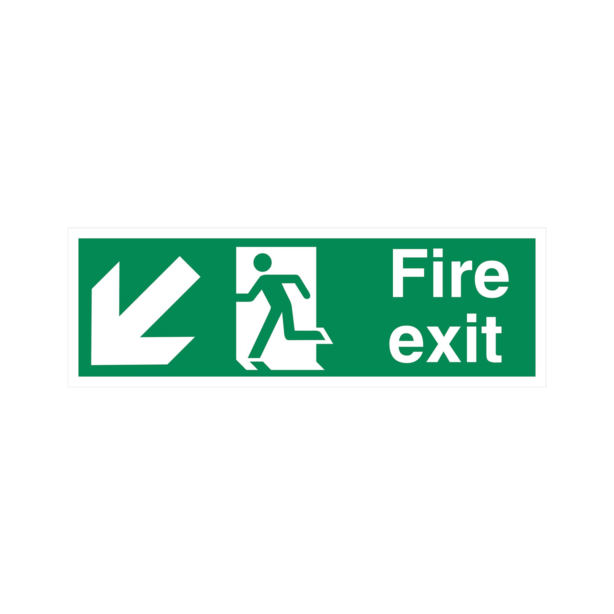 5 Star Fire Exit Run Man Arrow Down L Sign Plas 150x450 VSP122SRP4515