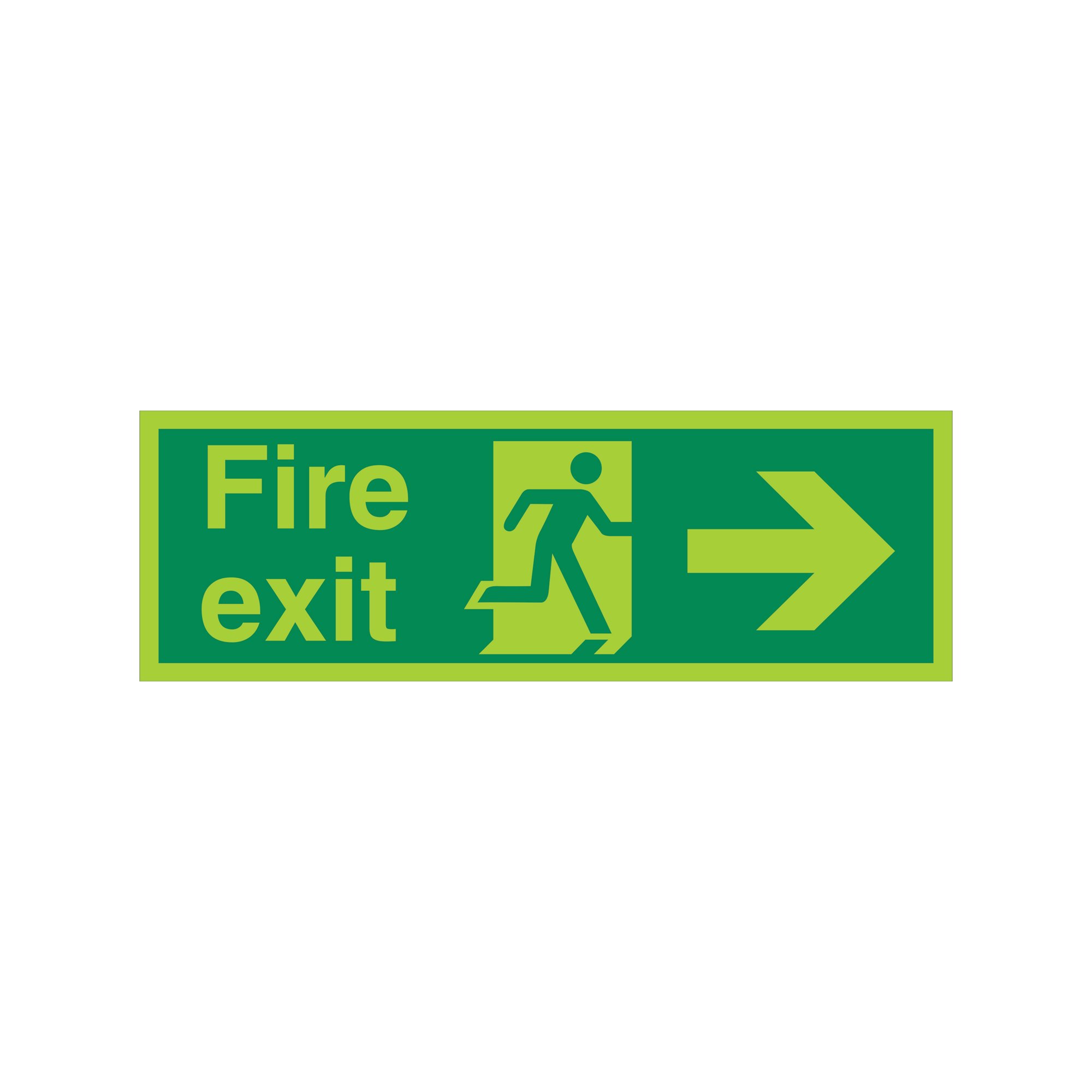 5 Star Fire Exit Run Man Arrow R Sign Plas 150x450 VPSP121SRP4515