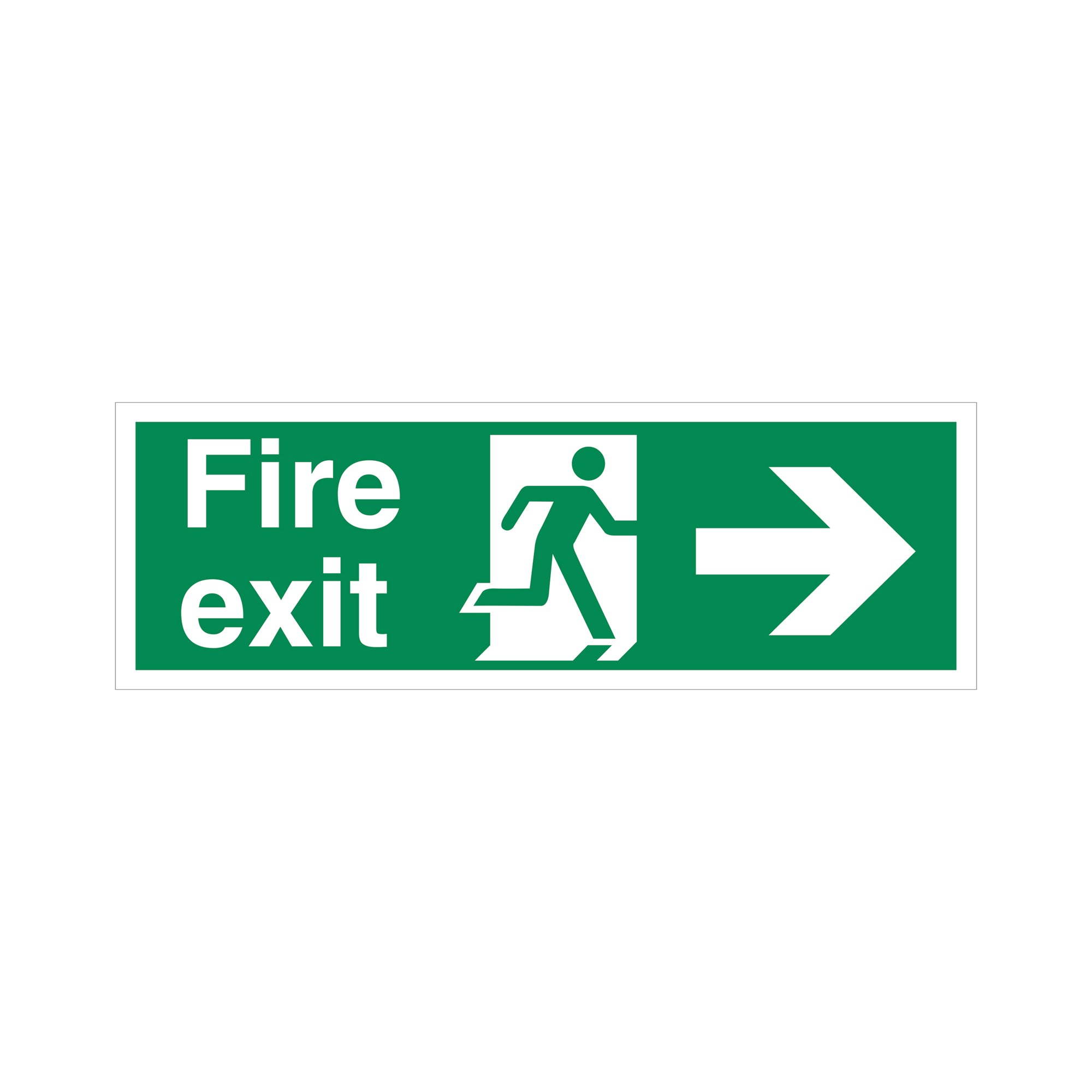 5 Star Fire Exit Run Man Arrow R Sign Rigid Plas 150x450 VSP121SRP4515