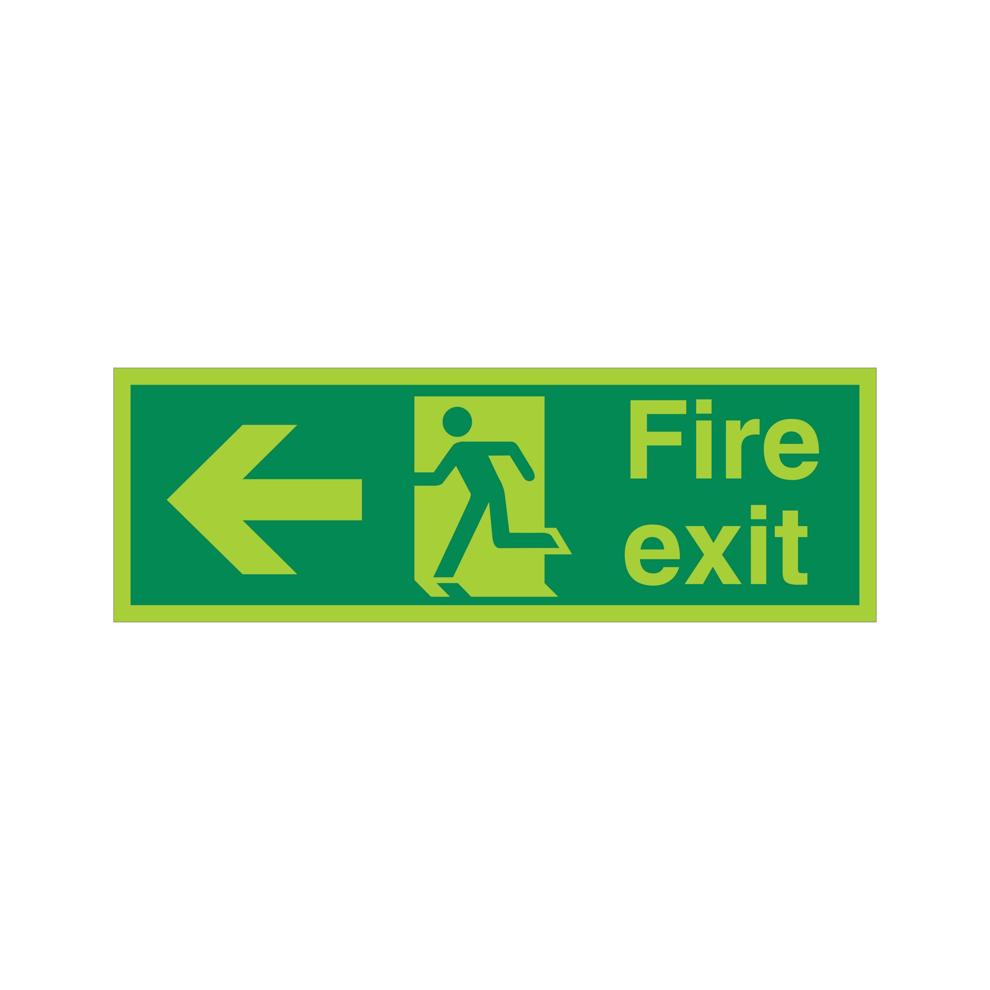 5 Star Fire Exit Run Man Arrow Left Sign Plas 150x450 VPSP120SRP4515