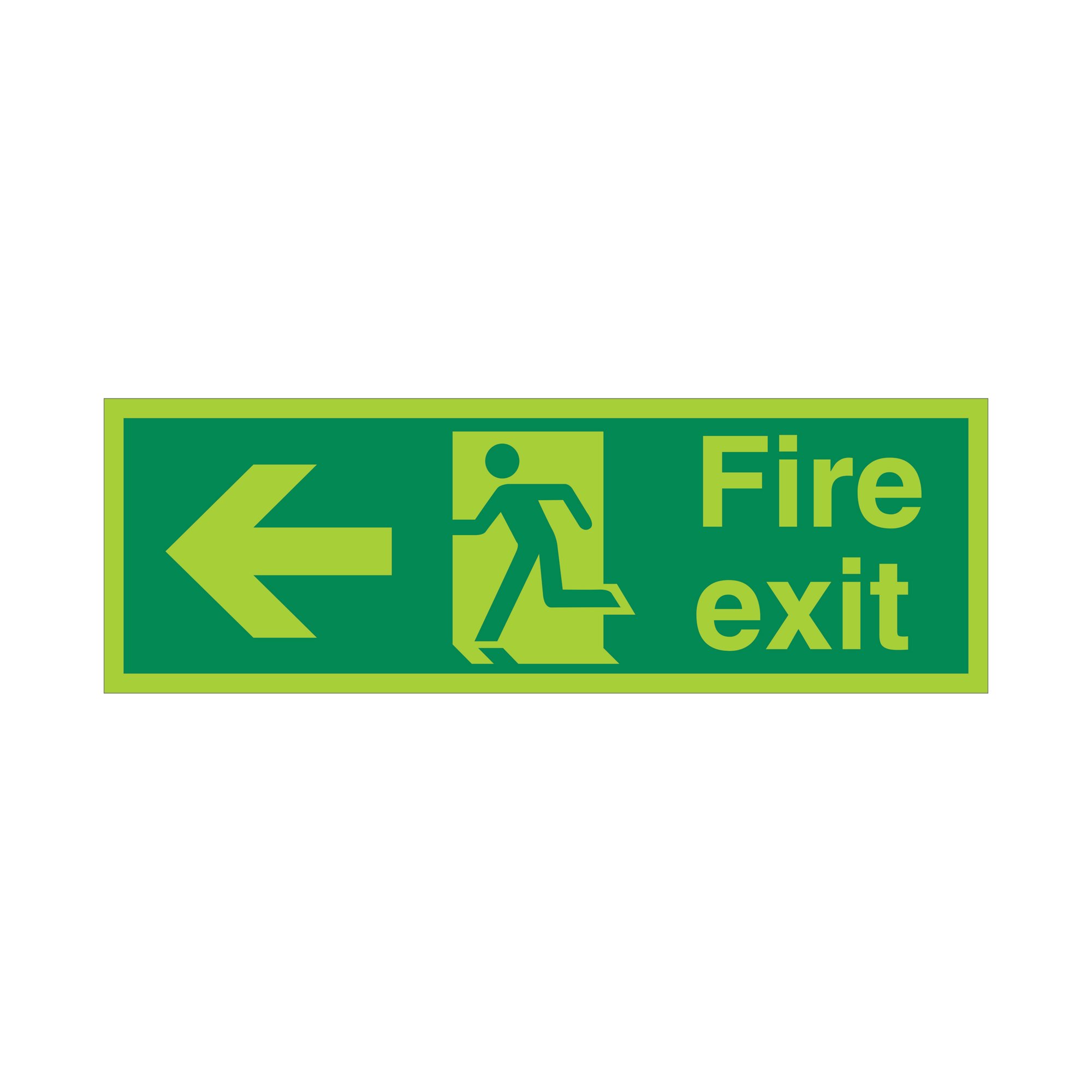 5 Star Fire Exit Run Man Arrow Left Sign Vinyl 150x450 VPSP121SAV4515