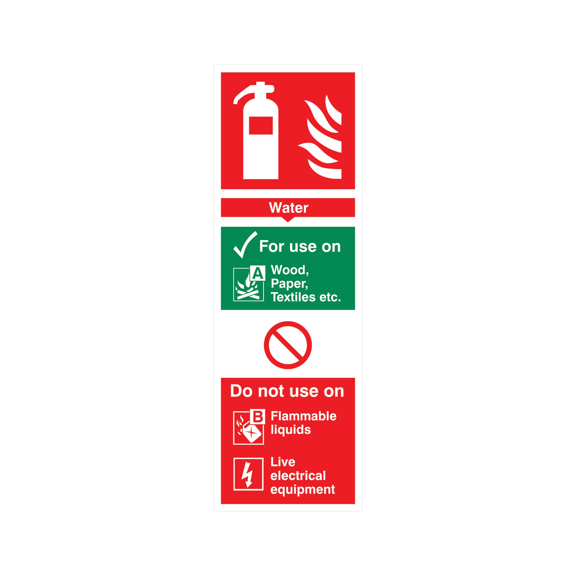 5 Star Water Extinguisher For Use On Sign Plas 300x100 VFF091SRP1030