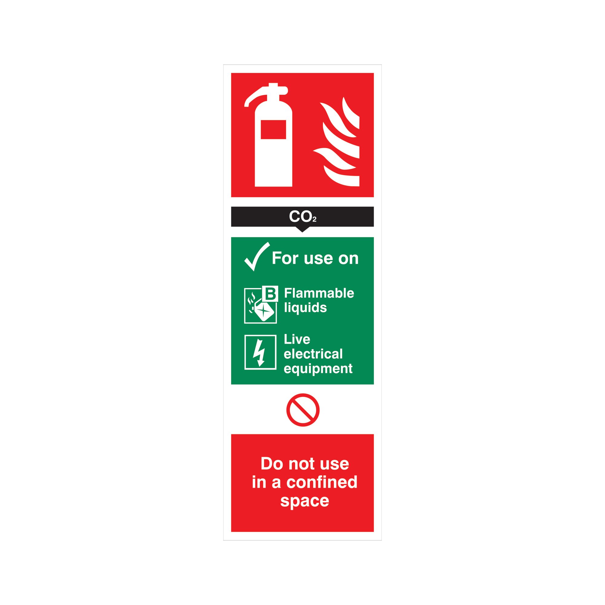 5 Star Carbon Dioxide Extinguisher Sign Vinyl 300x100mm VFF093SAV1030