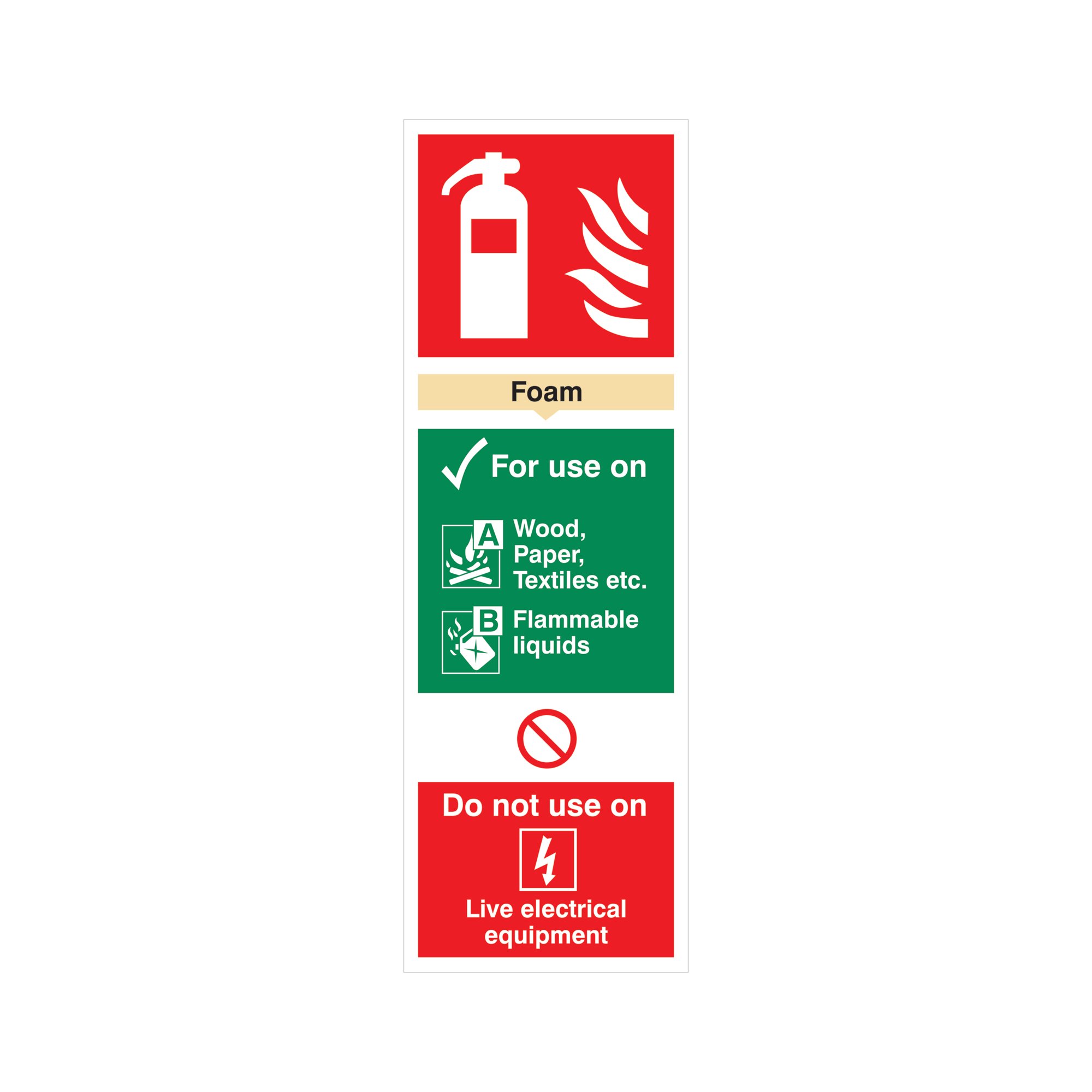 5 Star Foam Extinguisher For Use On Sign Plas 300x100 VFF094SRP1030
