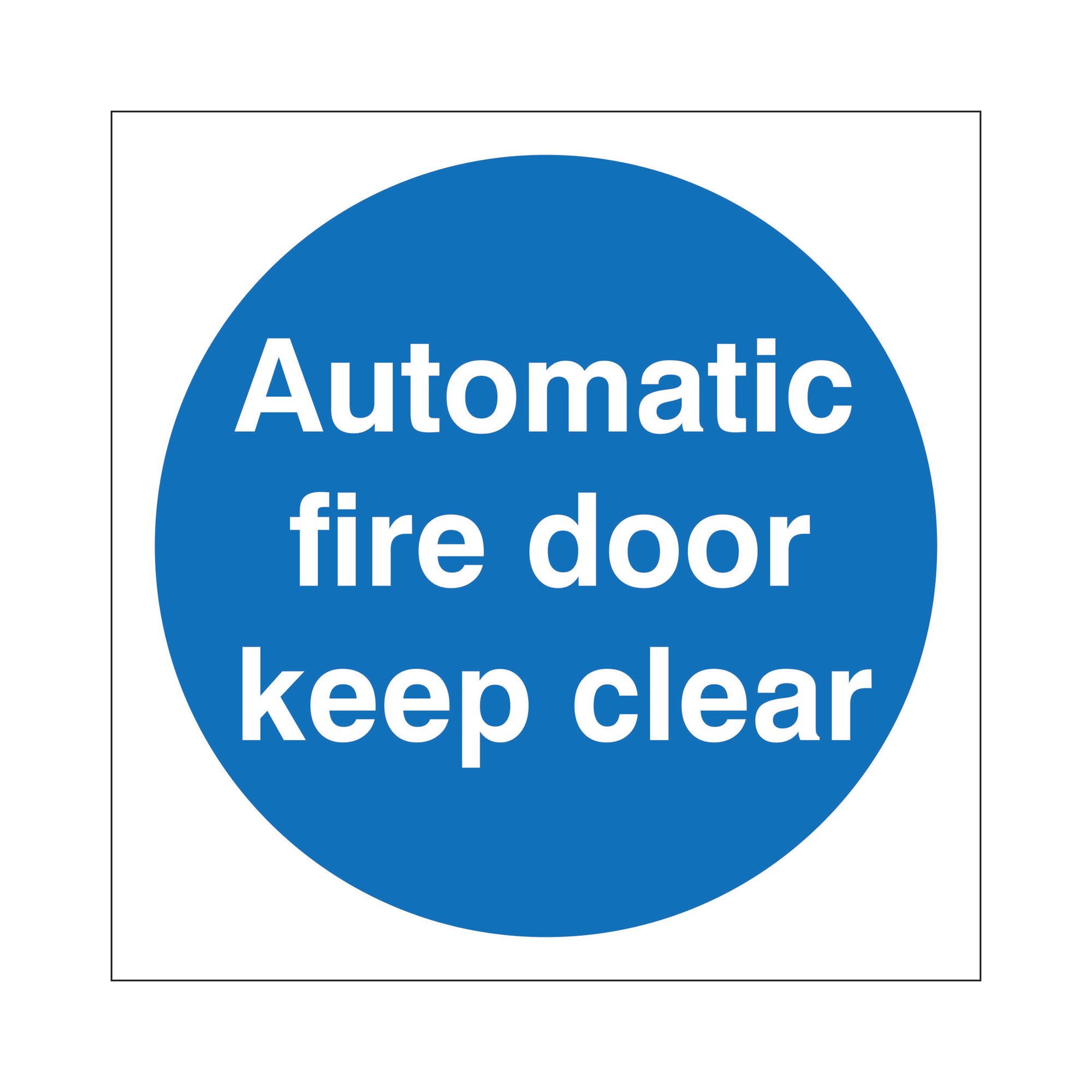 5 Star Automatic Fire Door Sign Vinyl 100x100 Pack of 5 M263SAV1010P5