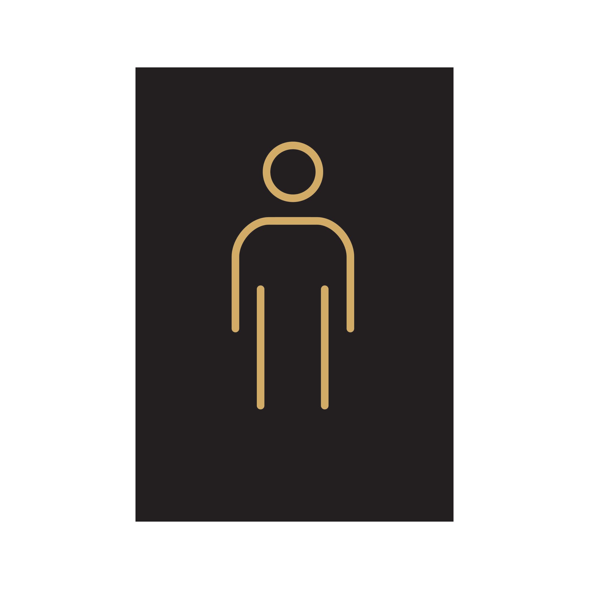 5 Star Male Toilet Sign Black/Gold Aluminium 150x105 VOF173BFB1015