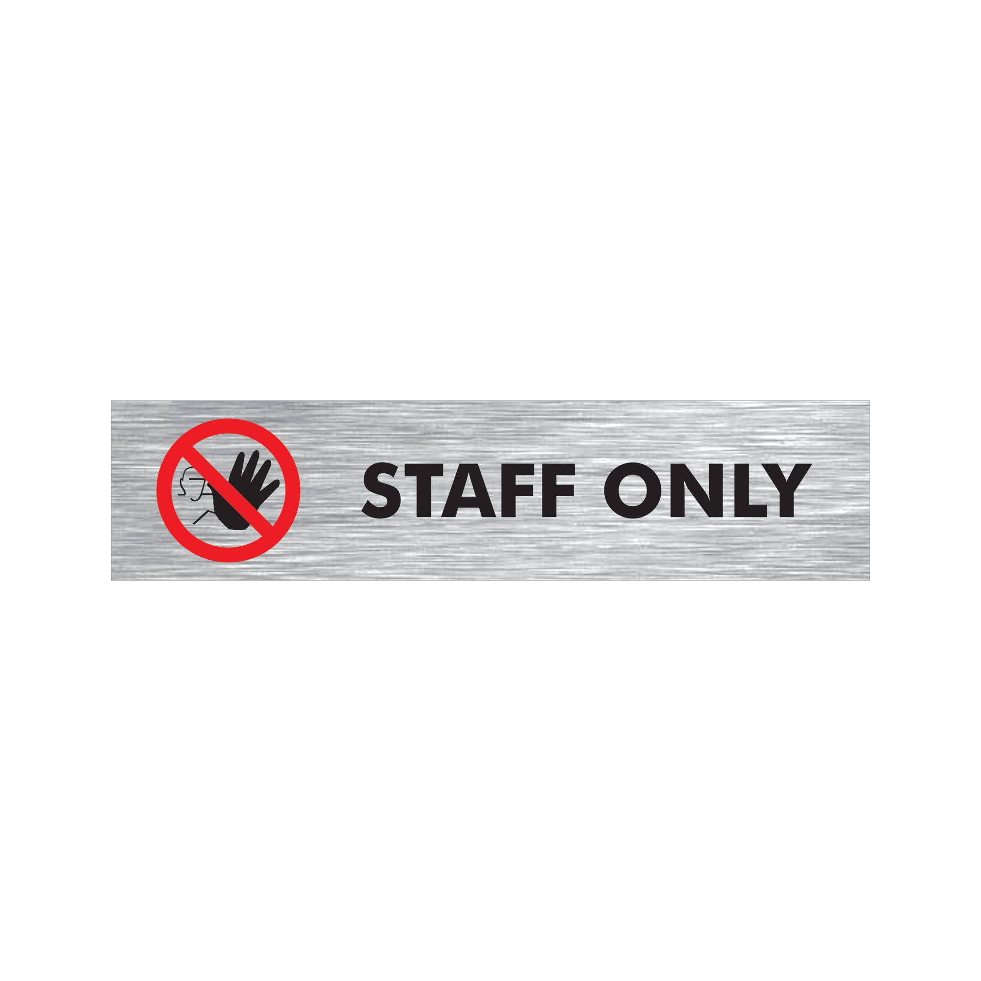 5 Star Staff Only Sign Anodised Aluminium 45x190mm VOF110R