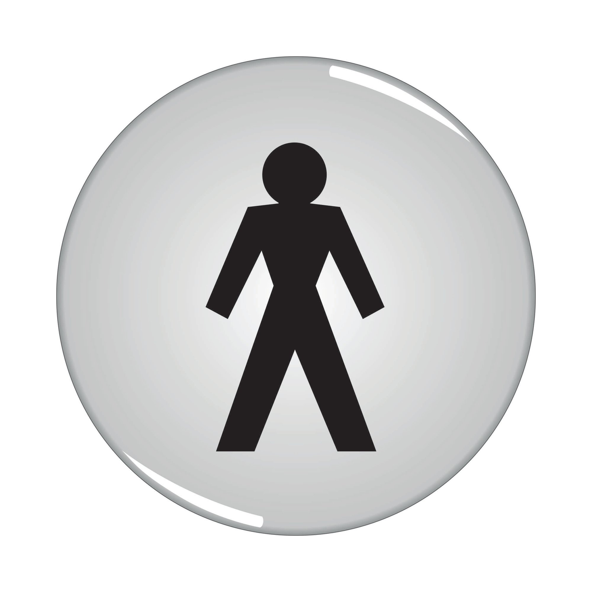 5 Star Man Symbol Sign Domed Resin 60mm Diameter CV002