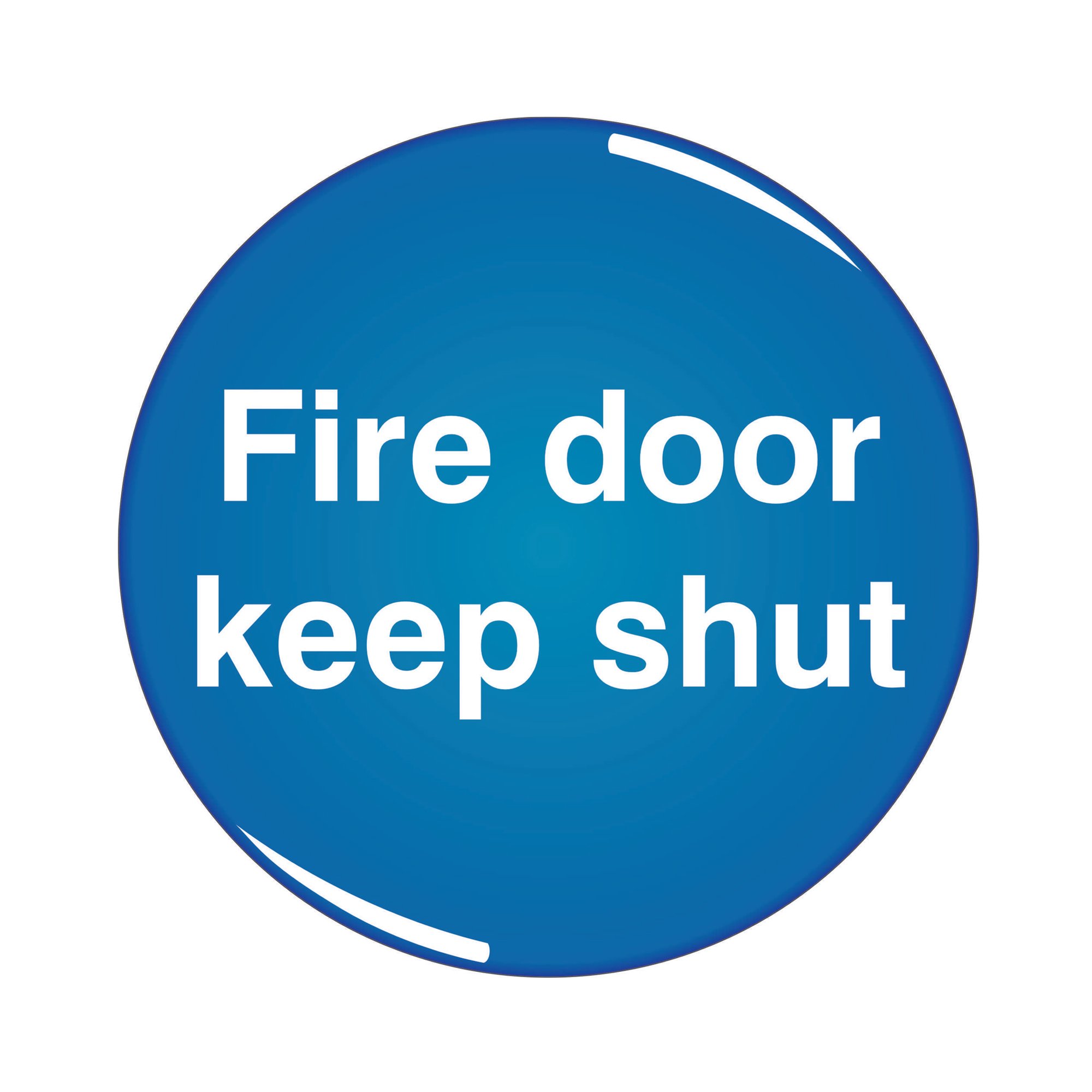 5 Star Fire Door Keep Shut Sign Domed Resin 60mm Diameter CV009