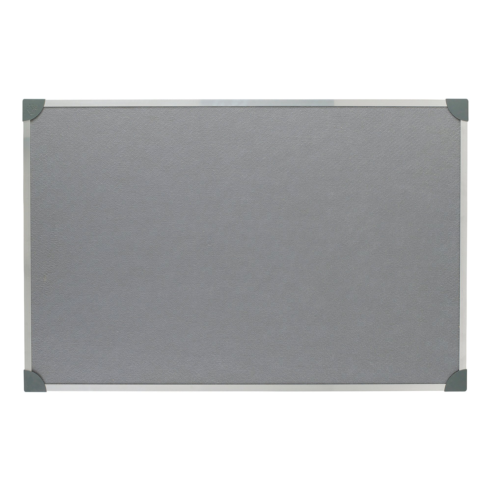 5 Star Felt Noticeboard with Wall Fixing Kit and Aluminium Trim 900x600mm Grey 397786