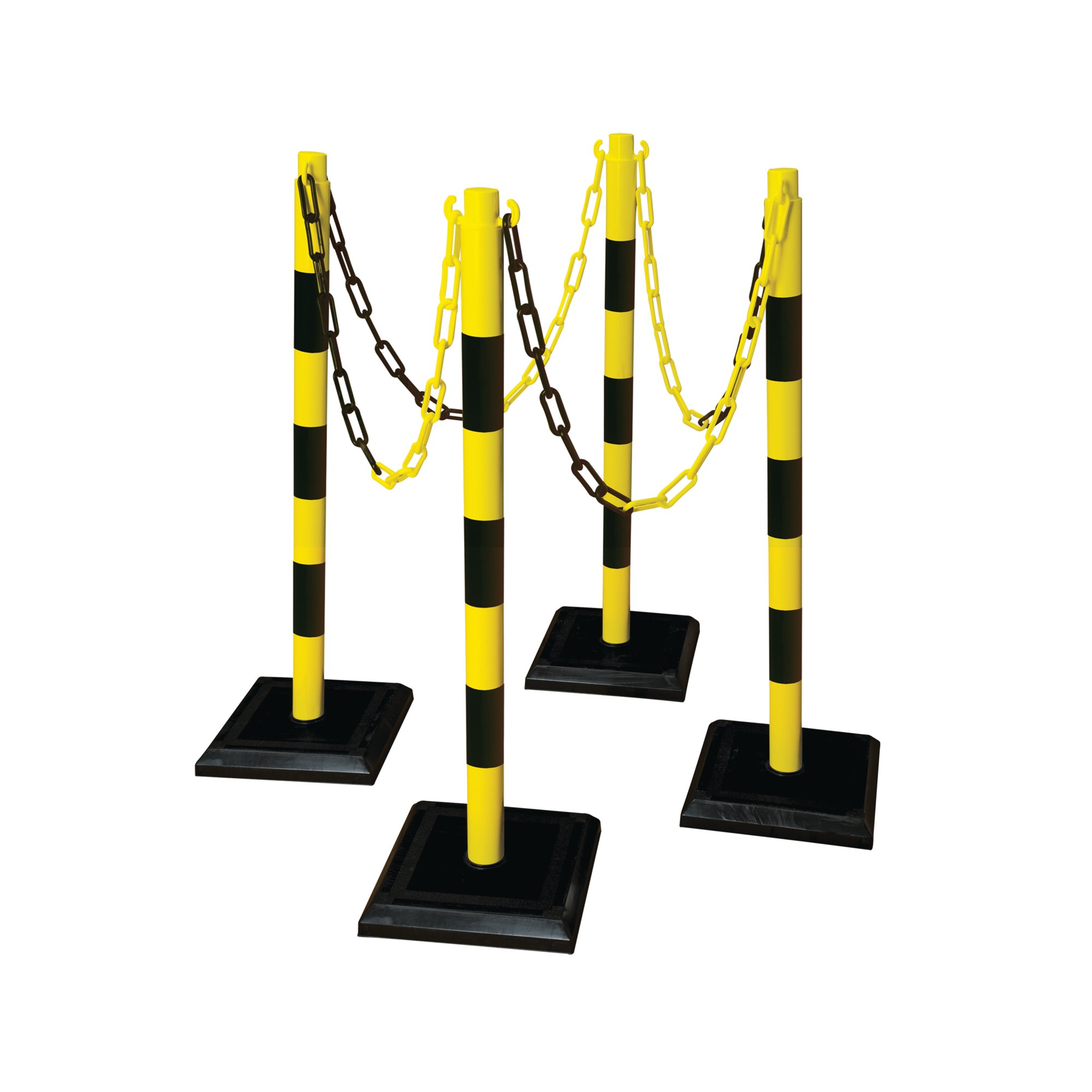 Guarda-Plus Chain Post Set with 4 Posts Ylw/Blk FS600462