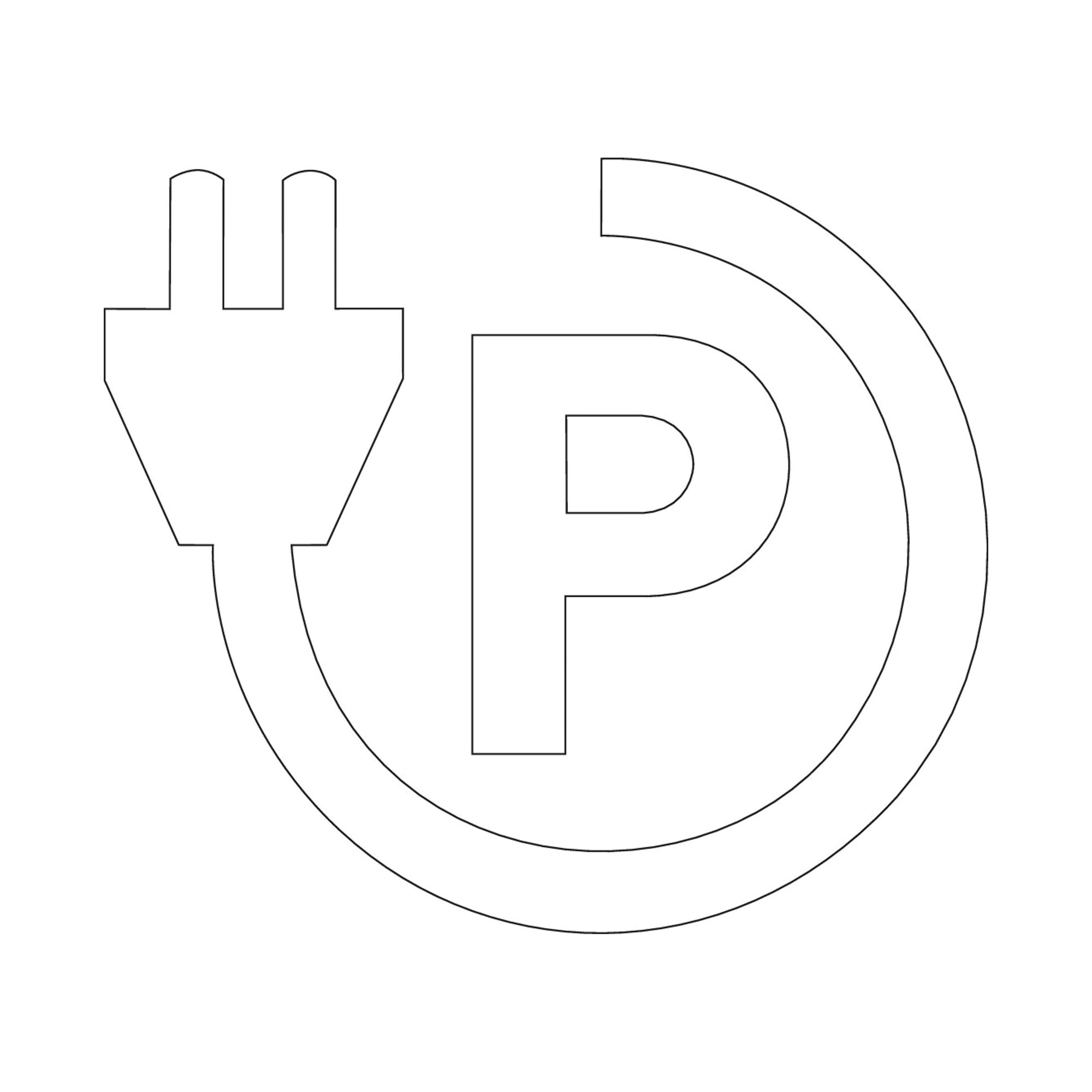 Proline Thermoplastic EV Parking Place Symbol 700x800 White FS605665