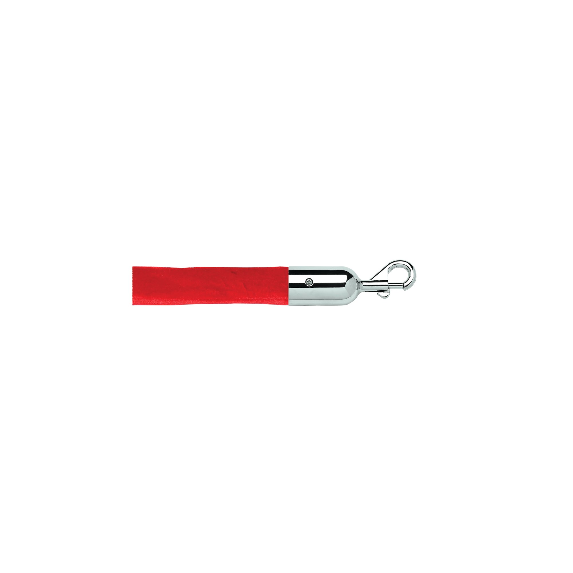 5 Star Economy Velour Rope Red 1.8m with Polished Chrome Ends