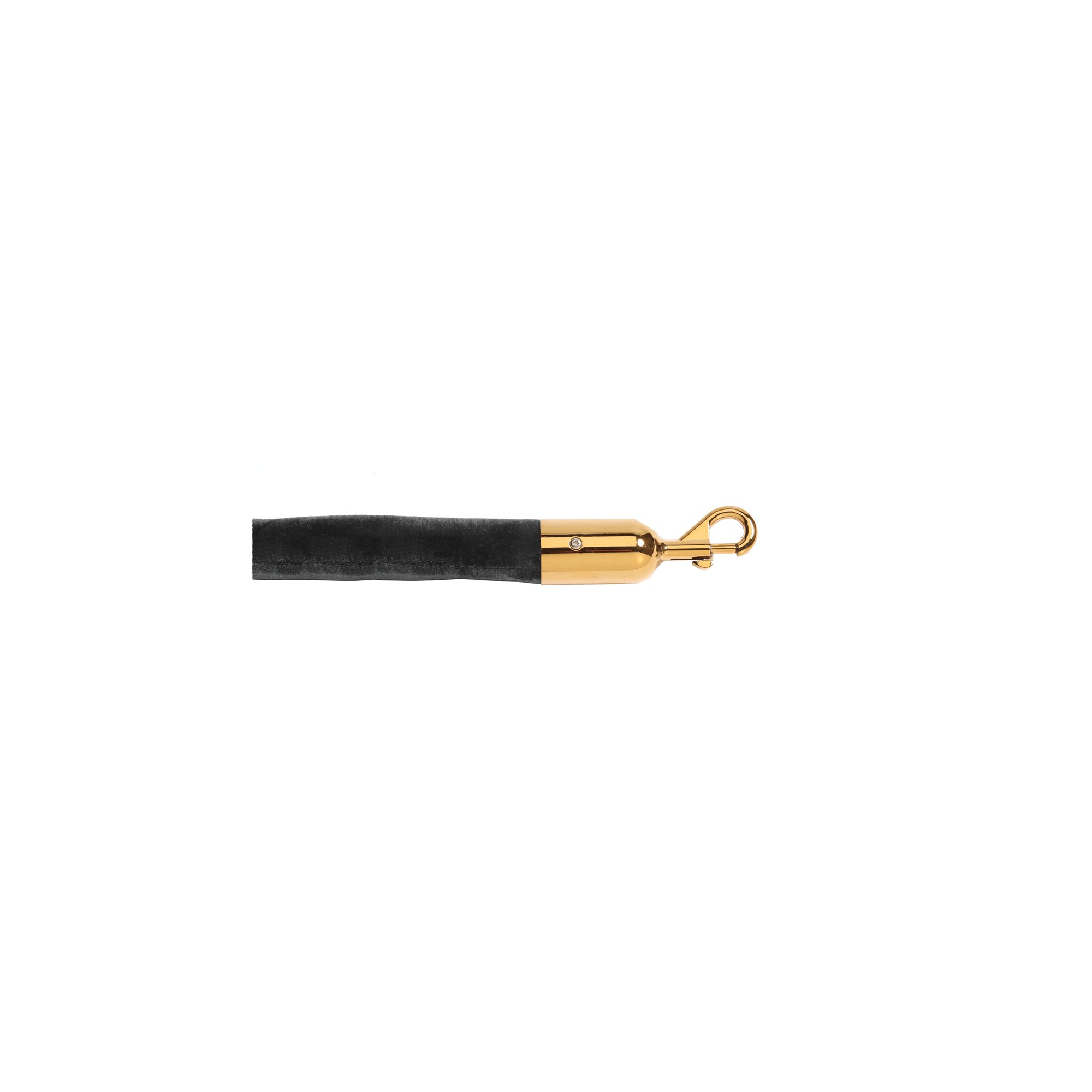 5 Star Economy Velour Rope Black 1.8m with Polished Brass Ends