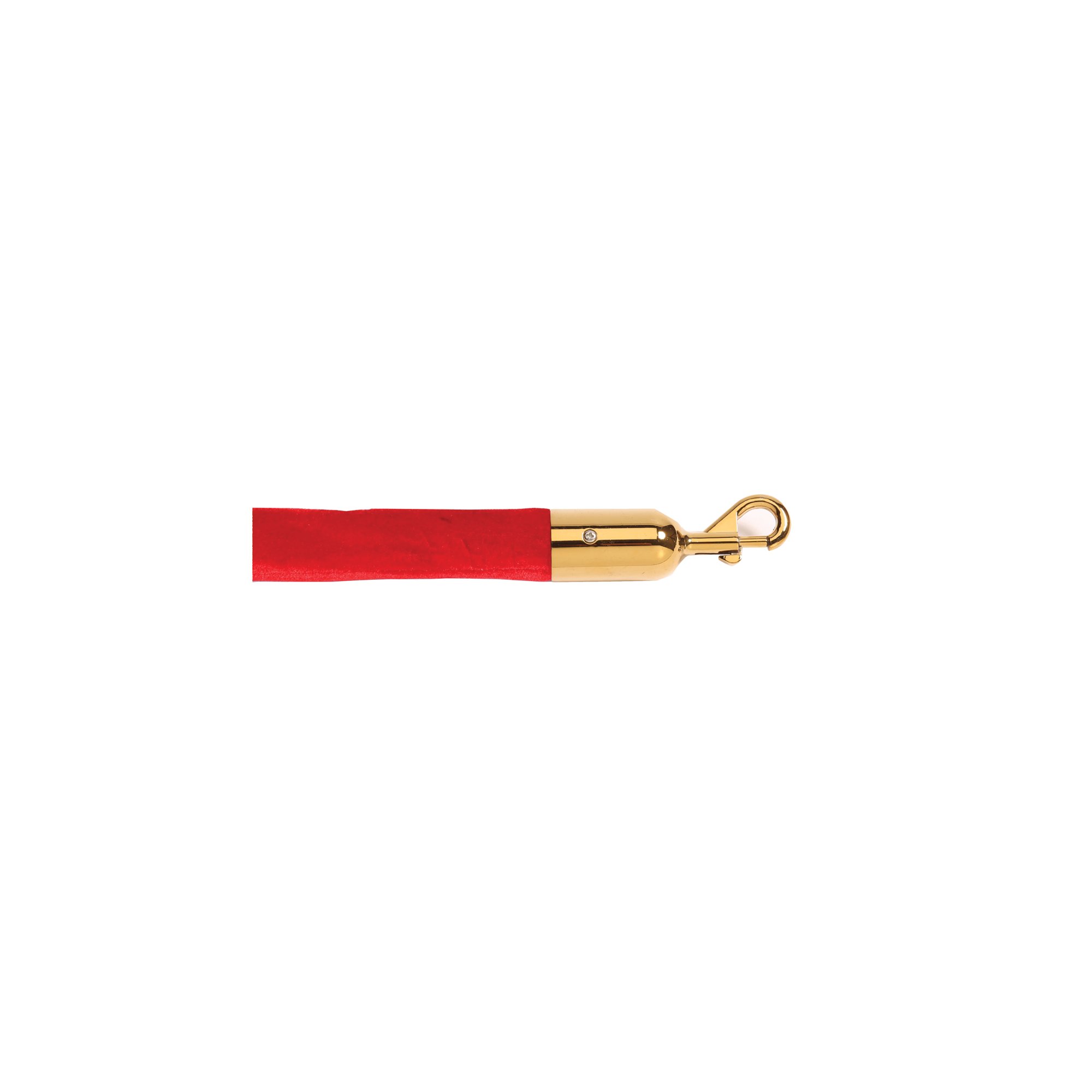 5 Star Economy Velour Rope Red 1.8m with Polished Brass Ends