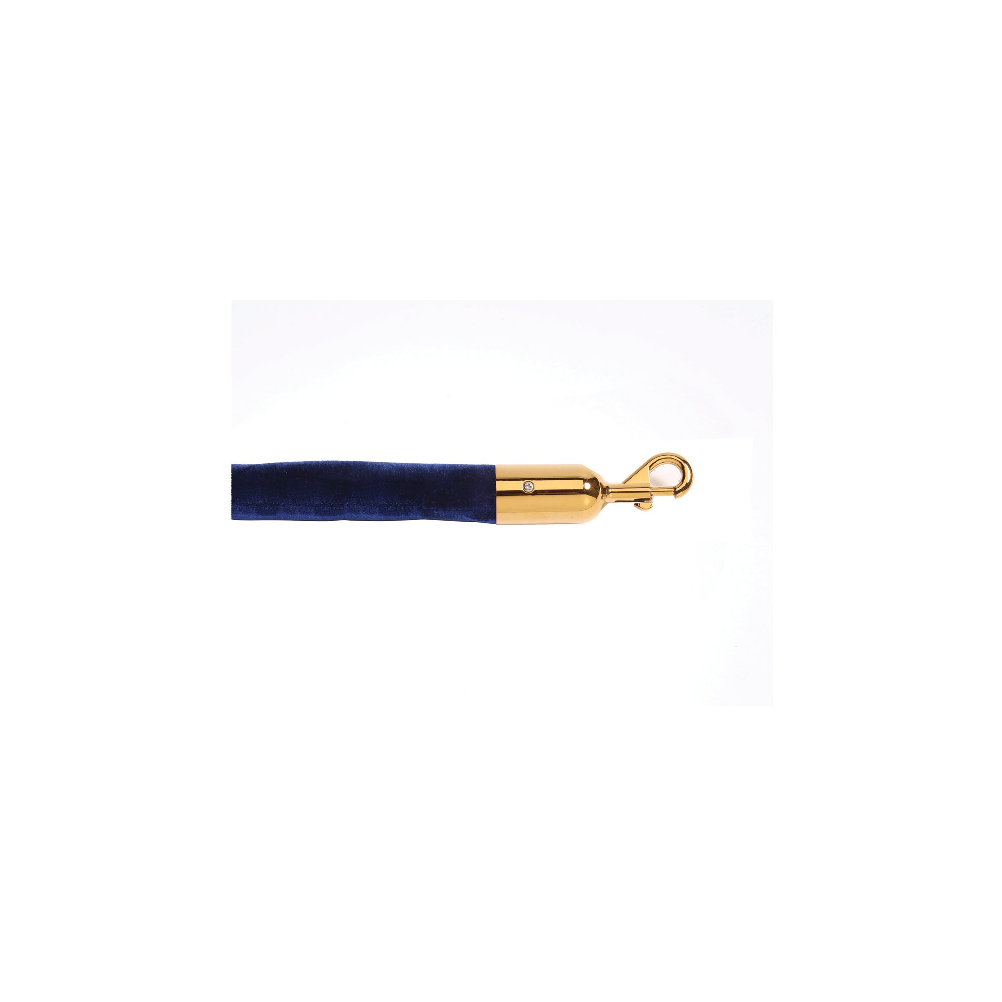5 Star Economy Velour Rope Blue 1.8m with Polished Brass Ends