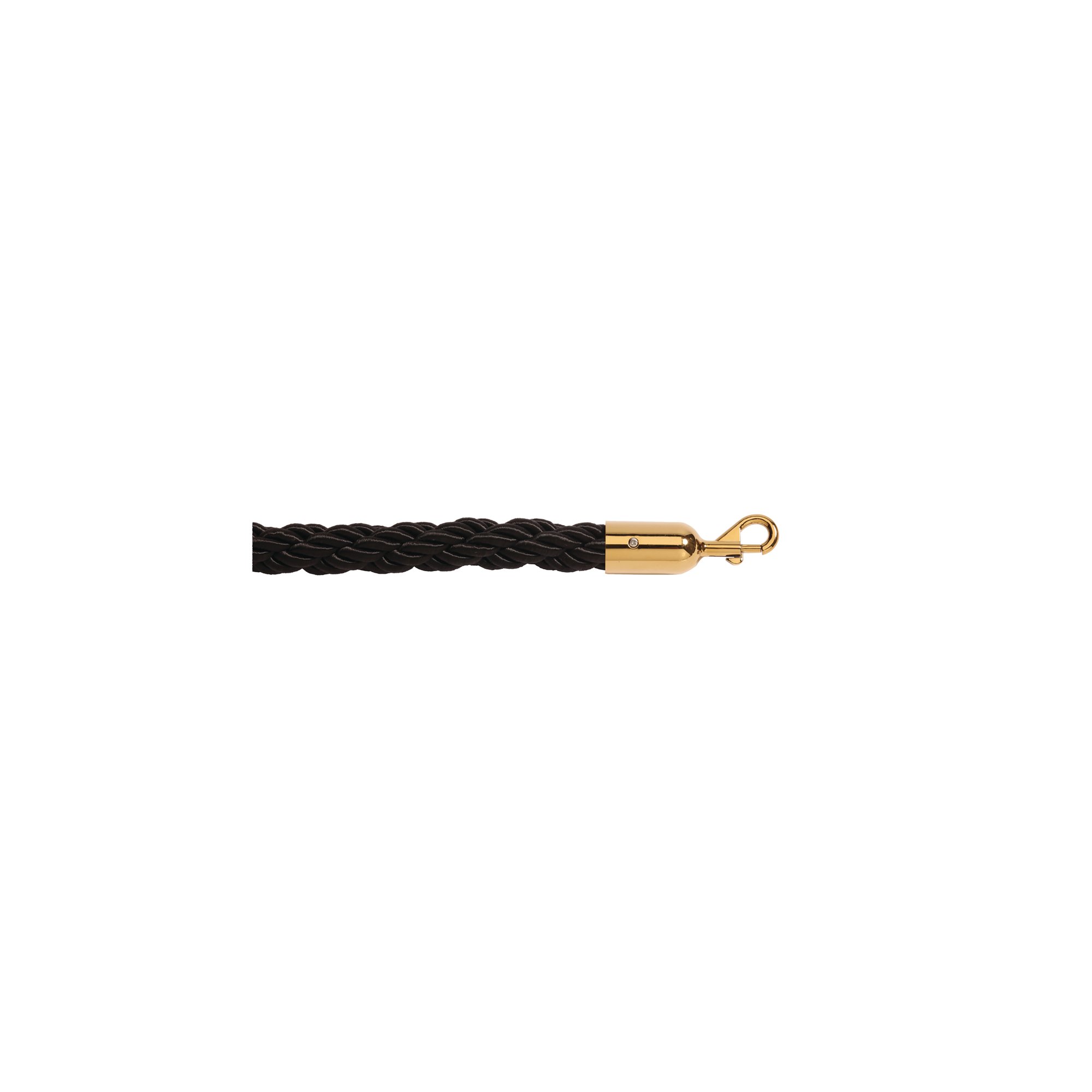5 Star Braided Rope Black 1.8m with Polished Brass Ends
