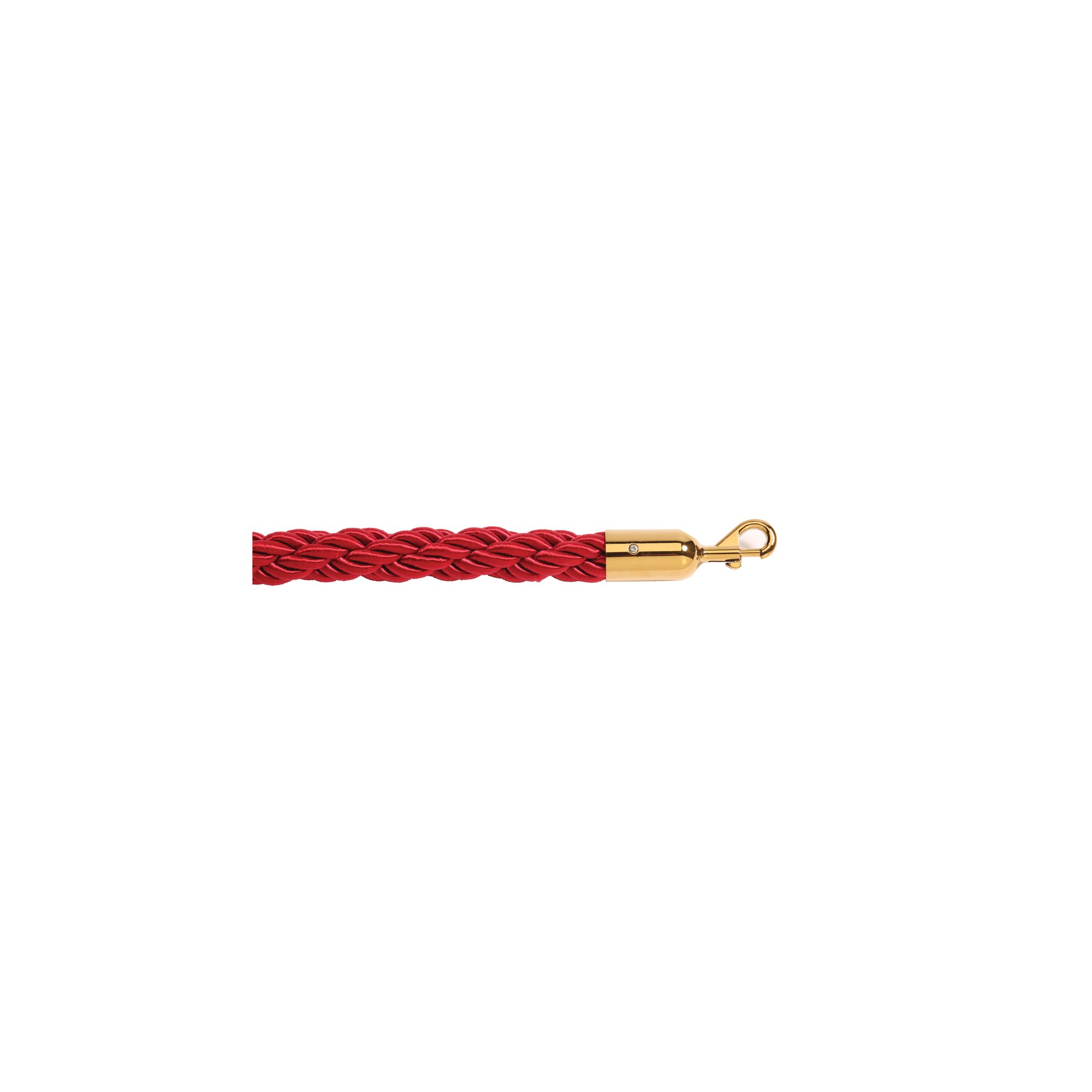 5 Star Braided Rope Red 1.8m with Polished Brass Ends