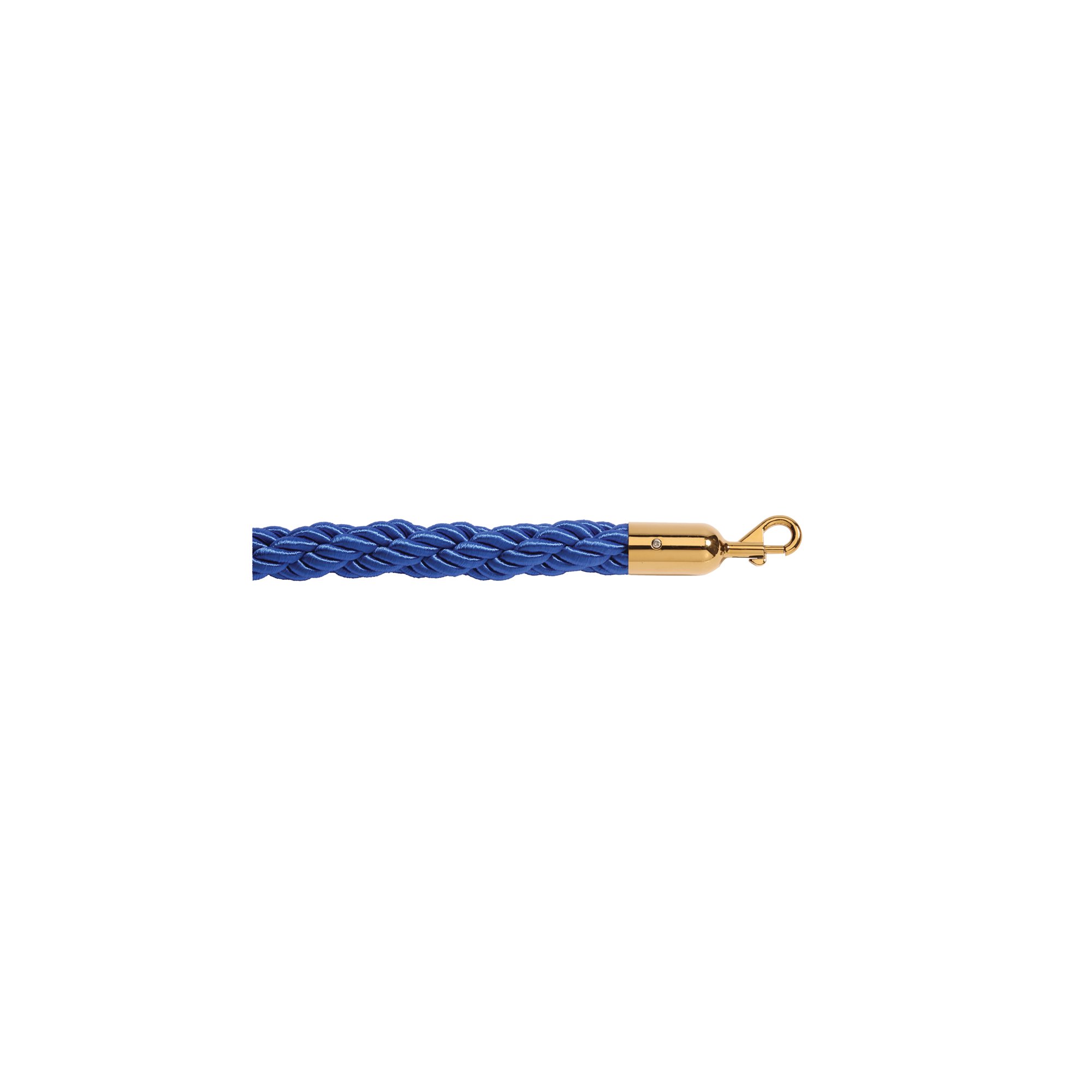 5 Star Braided Rope Blue 1.8m with Polished Brass Ends