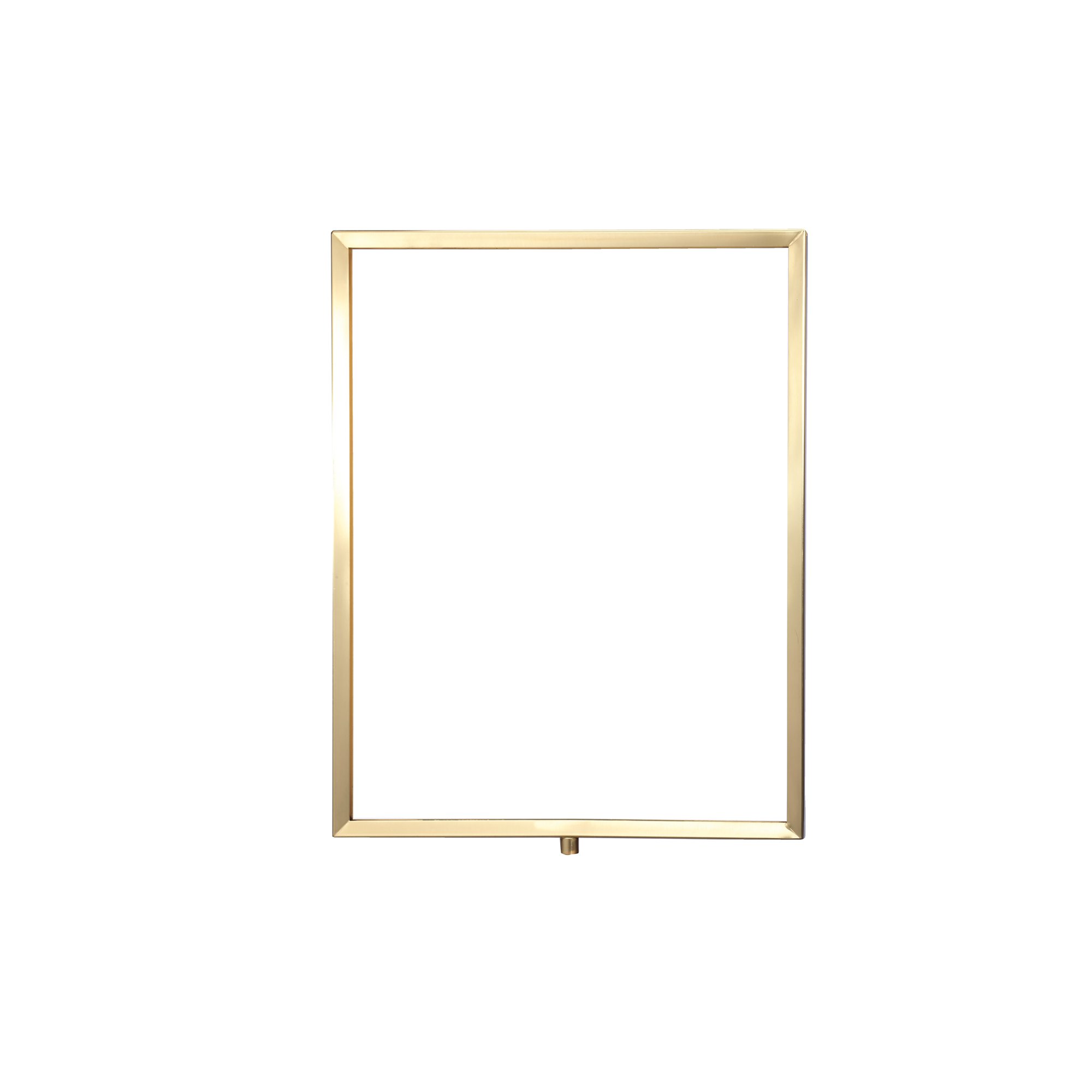 Standard Vertical A3 Sign Frame Polished Brass for Rope Barriers