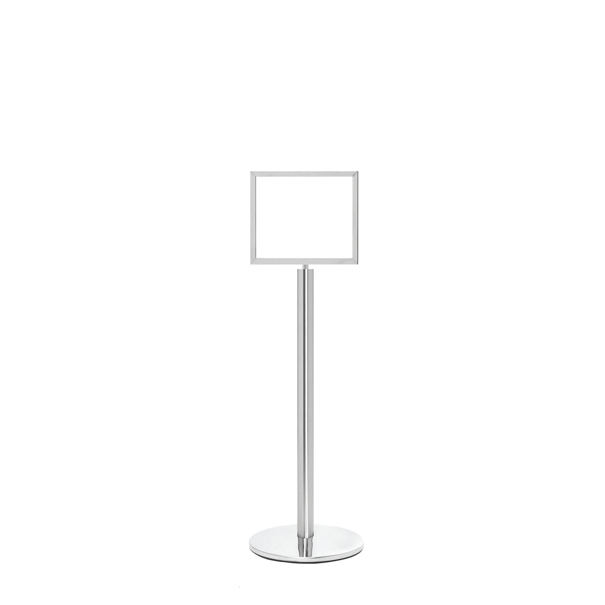 5 Star Sign Stands Polished Chrome Post with A3 Horizontal Sign