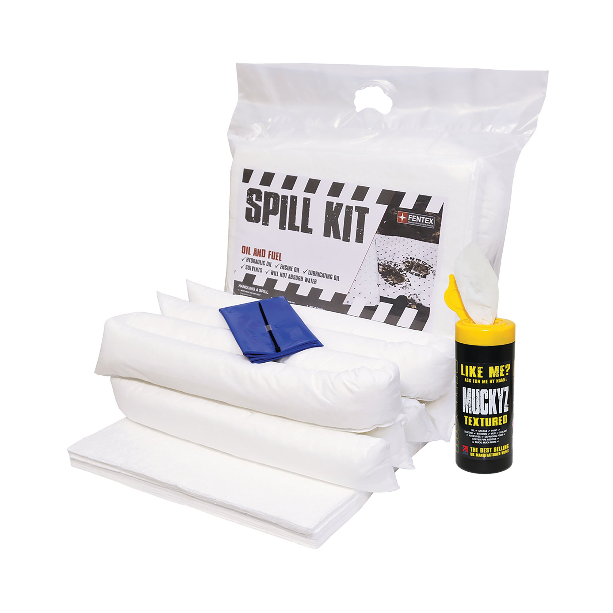 5 Star Oil/Fuel Spill Kit in Heat-sealed Bag 40 Litre White FS635365