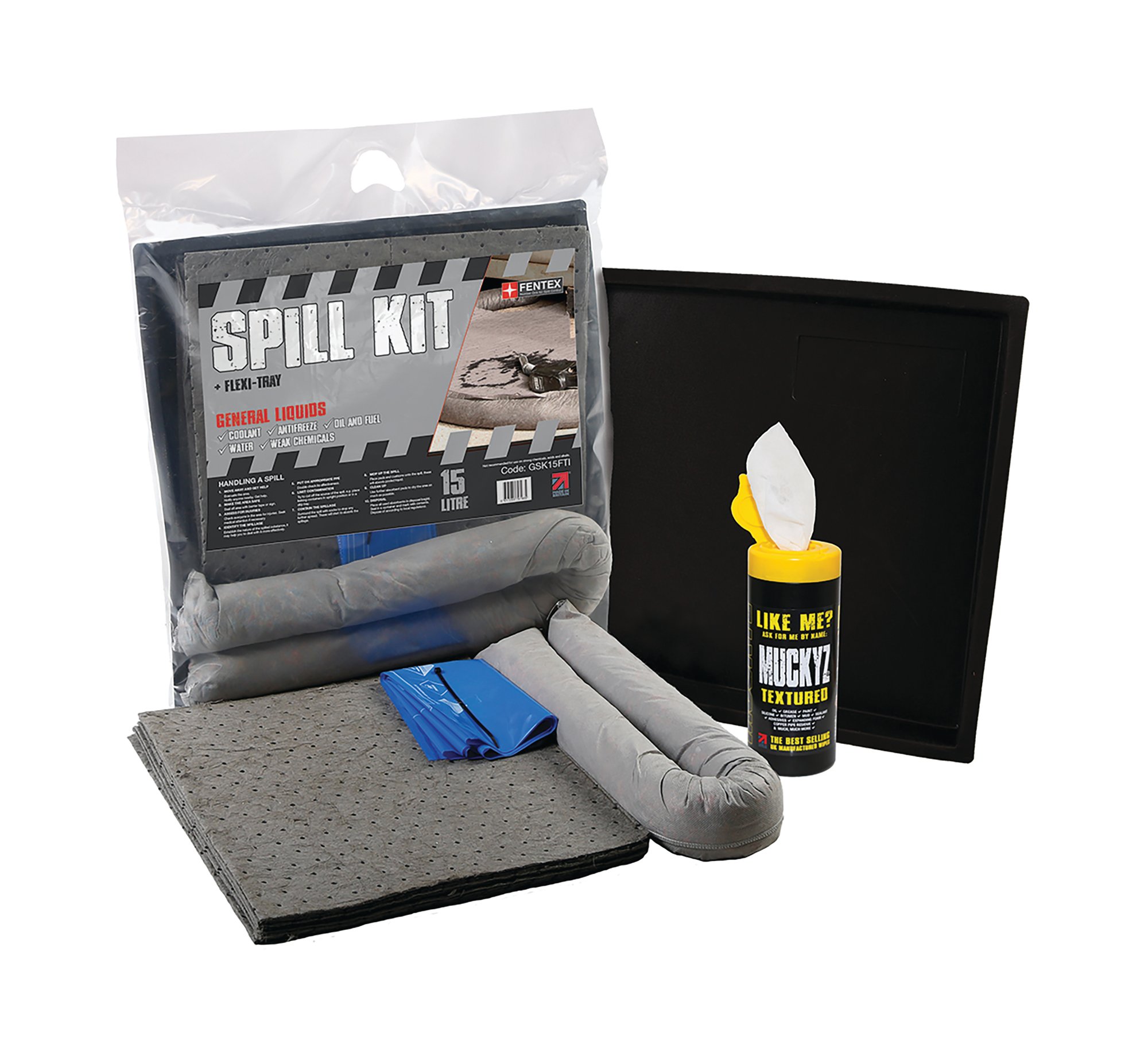 5 Star Gel Pup Spill Kit with Flexi-tray 15L Grey FS635433