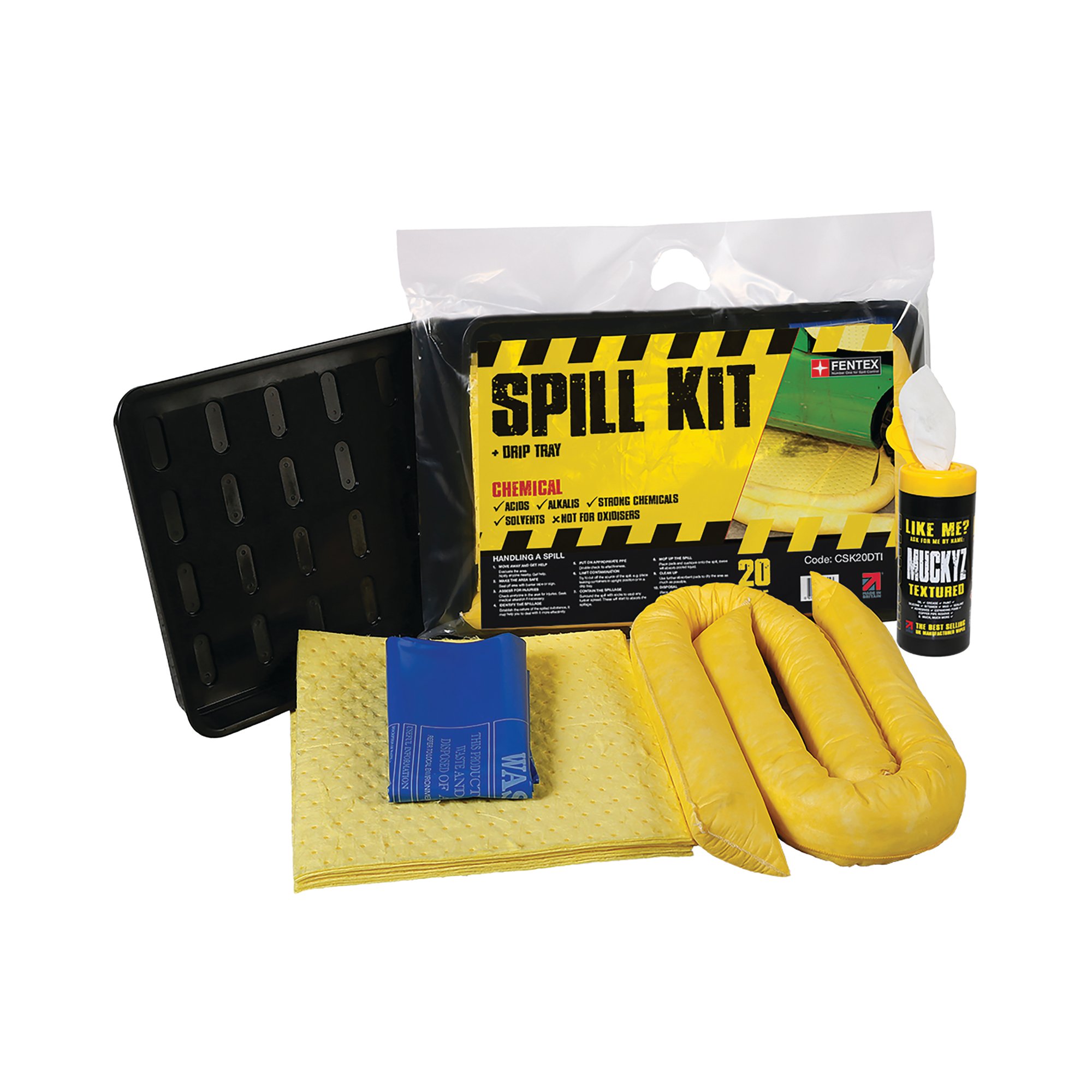 5 Star 20L Chemical Spill Kit with Drip-tray Yellow FS635723