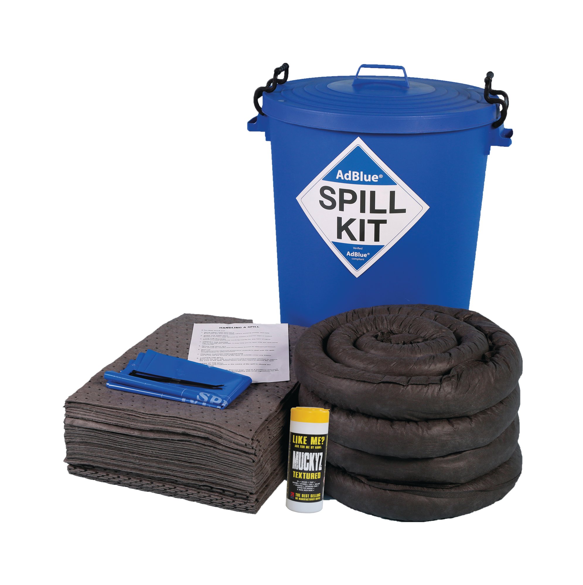 5 Star AdBlue Spill Kit in Blue Round Drum with Lid 100L Blue FS642776
