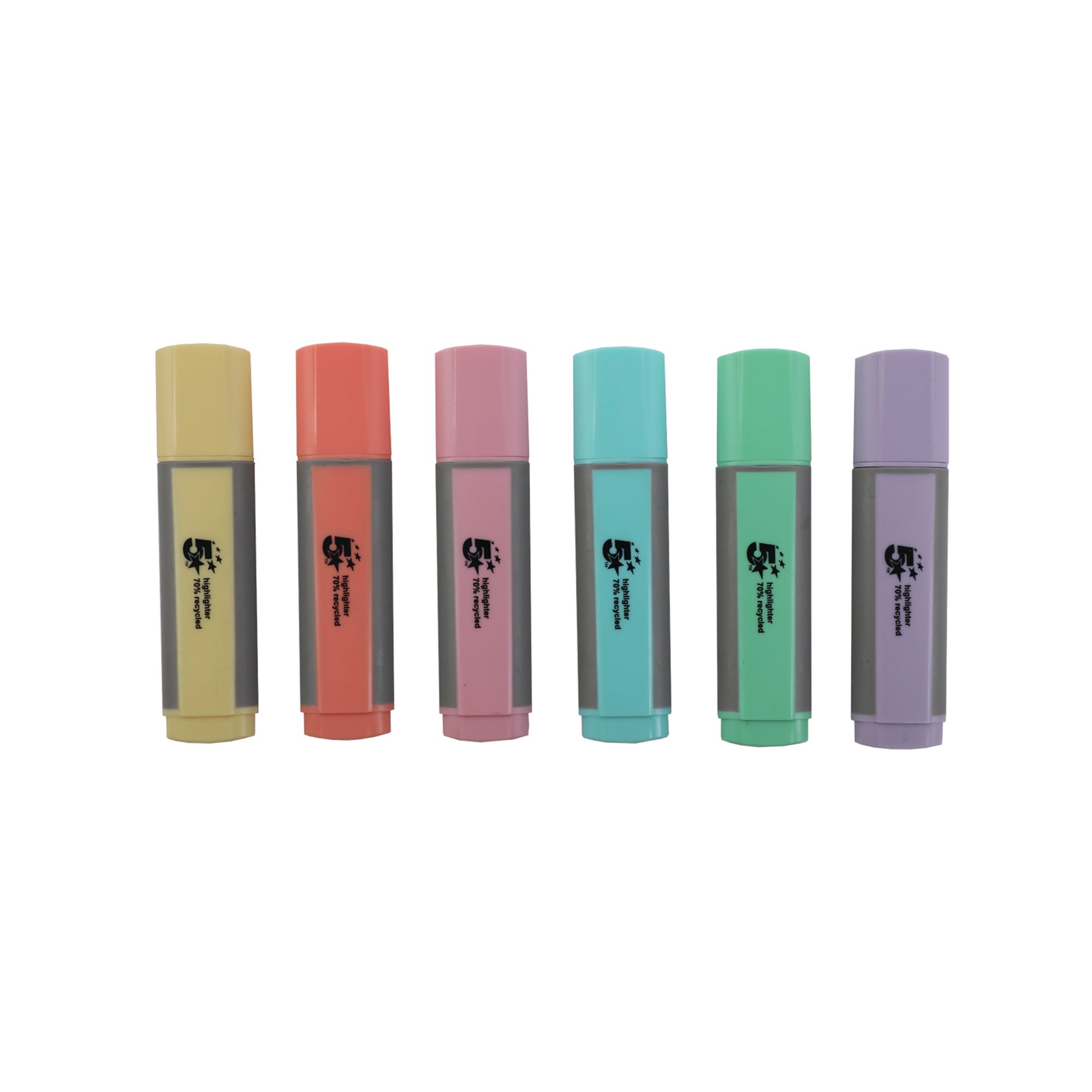 5 Star Highlighter Set Recycled Content Pastel Assorted (Pack of 10) FS667996