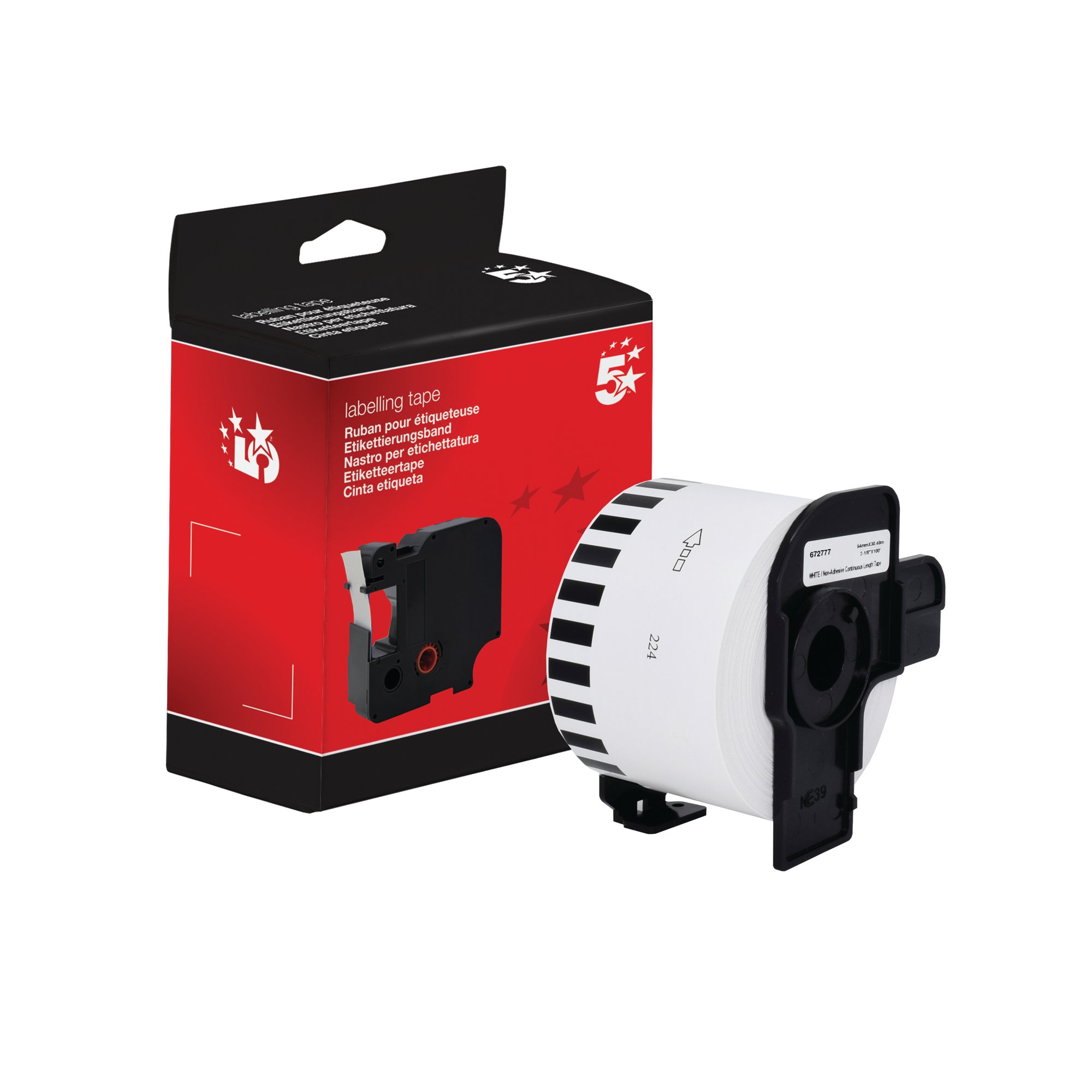 Five Star Non-OEM Replacement for Brother DK-N55224 Black on White 54mm x 30.48m FS672777