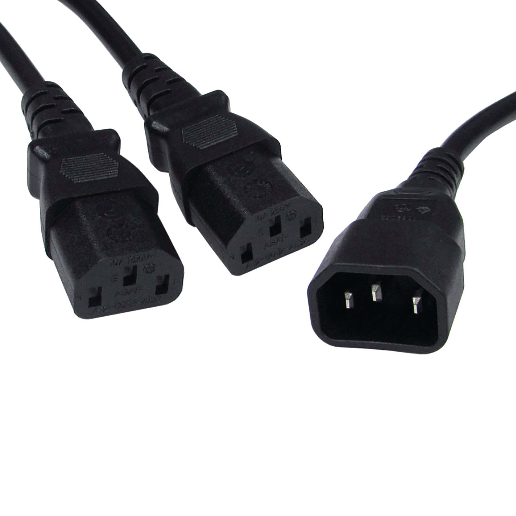 5 Star Mains Power Cable C14 to 2x C13 Splitter Cable 2.5m FS676656