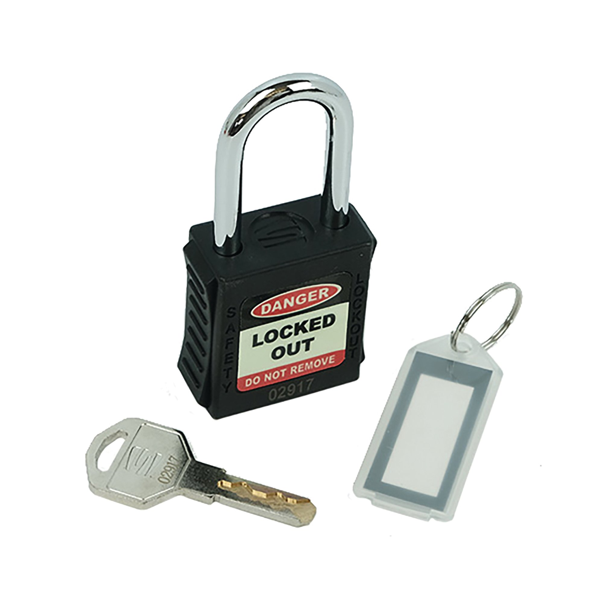 5 Star Standard Shackle Safety Lockout Padlock Black FS712547