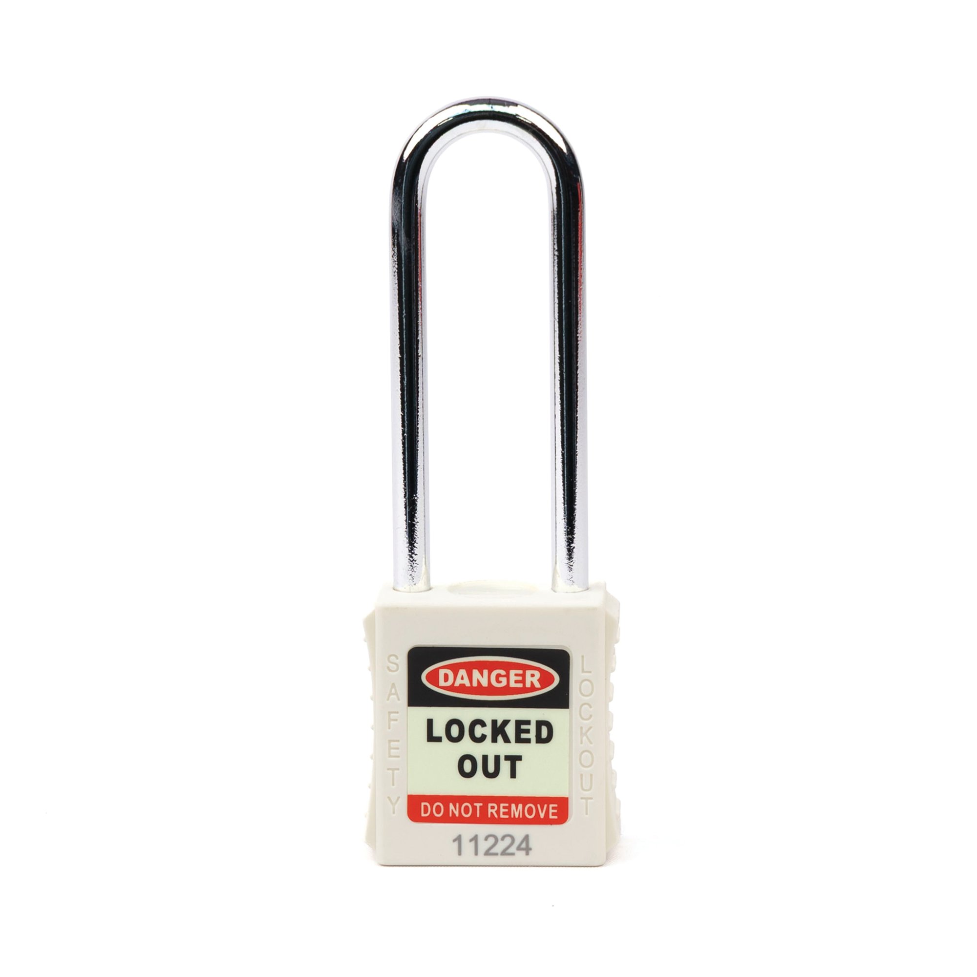 5 Star Long Shackle Safety Lockout Padlock White FS712557
