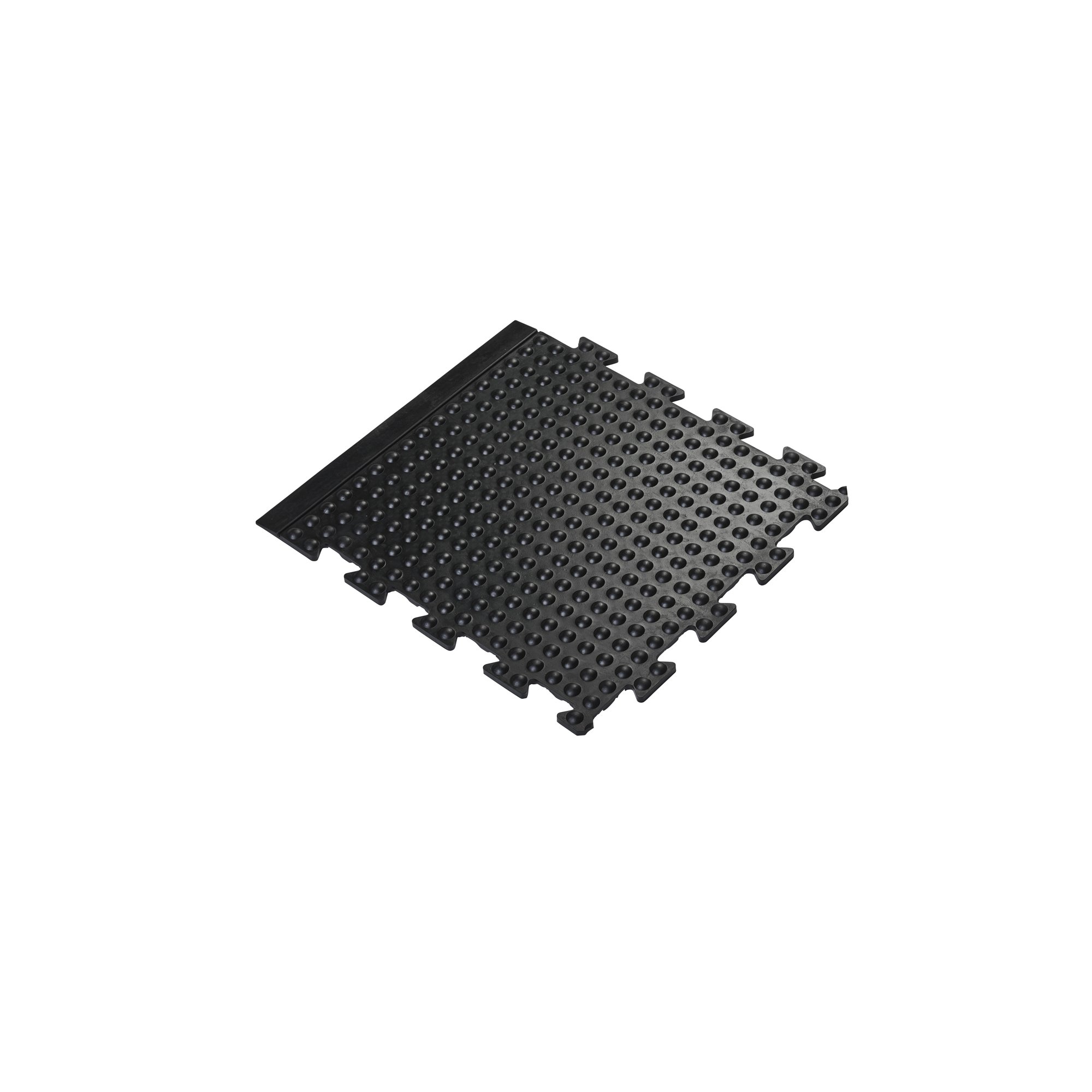 5 Star Anti-Fatigue Bubble Interlock Mat End 0.5x0.5m Black FS712725