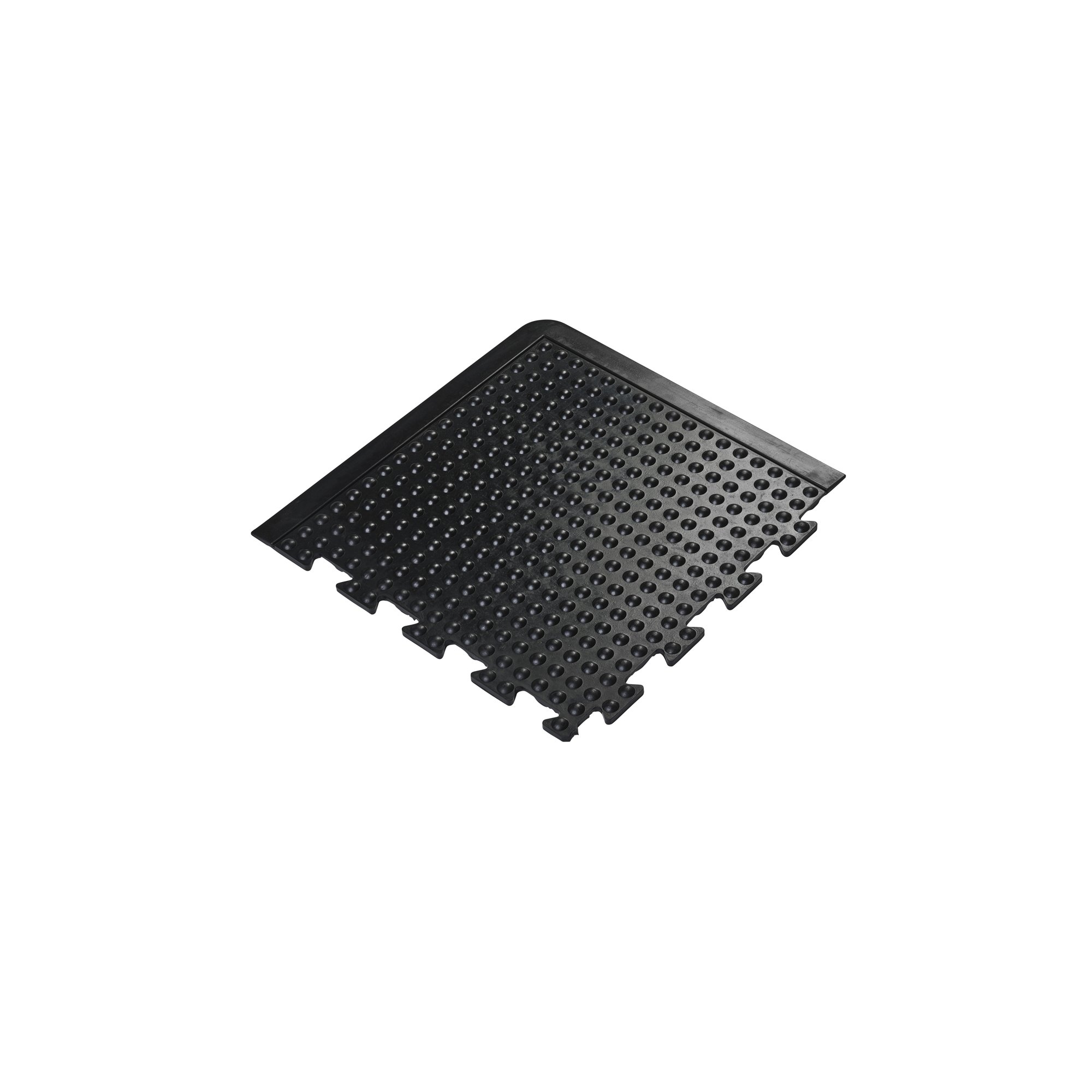 5 Star Anti-Fatigue Bub Interlock Mat Corner 0.5x0.5m Black FS712726