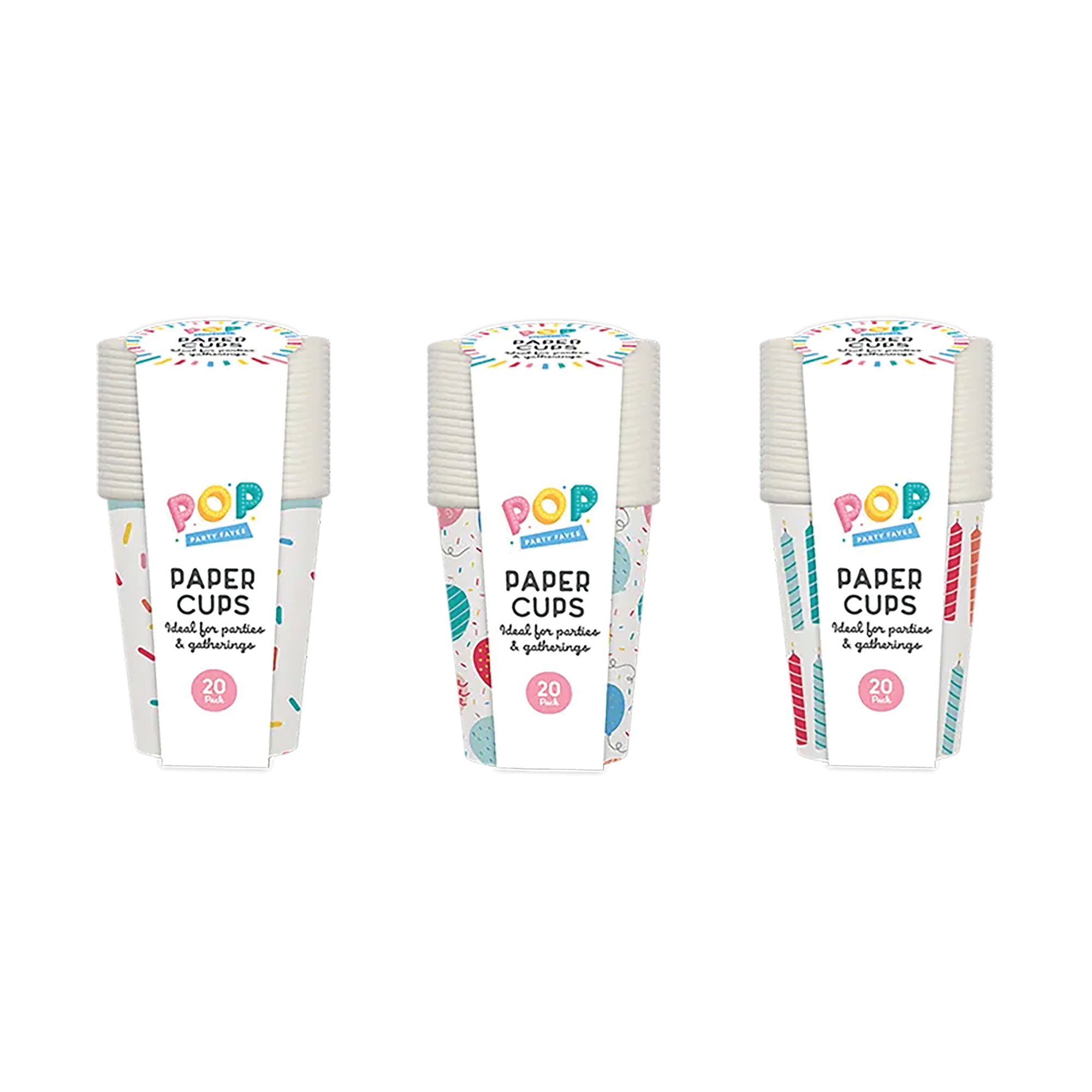 Party Printed Paper Cups 275ml x20 Pack of 18 PAR11518OB