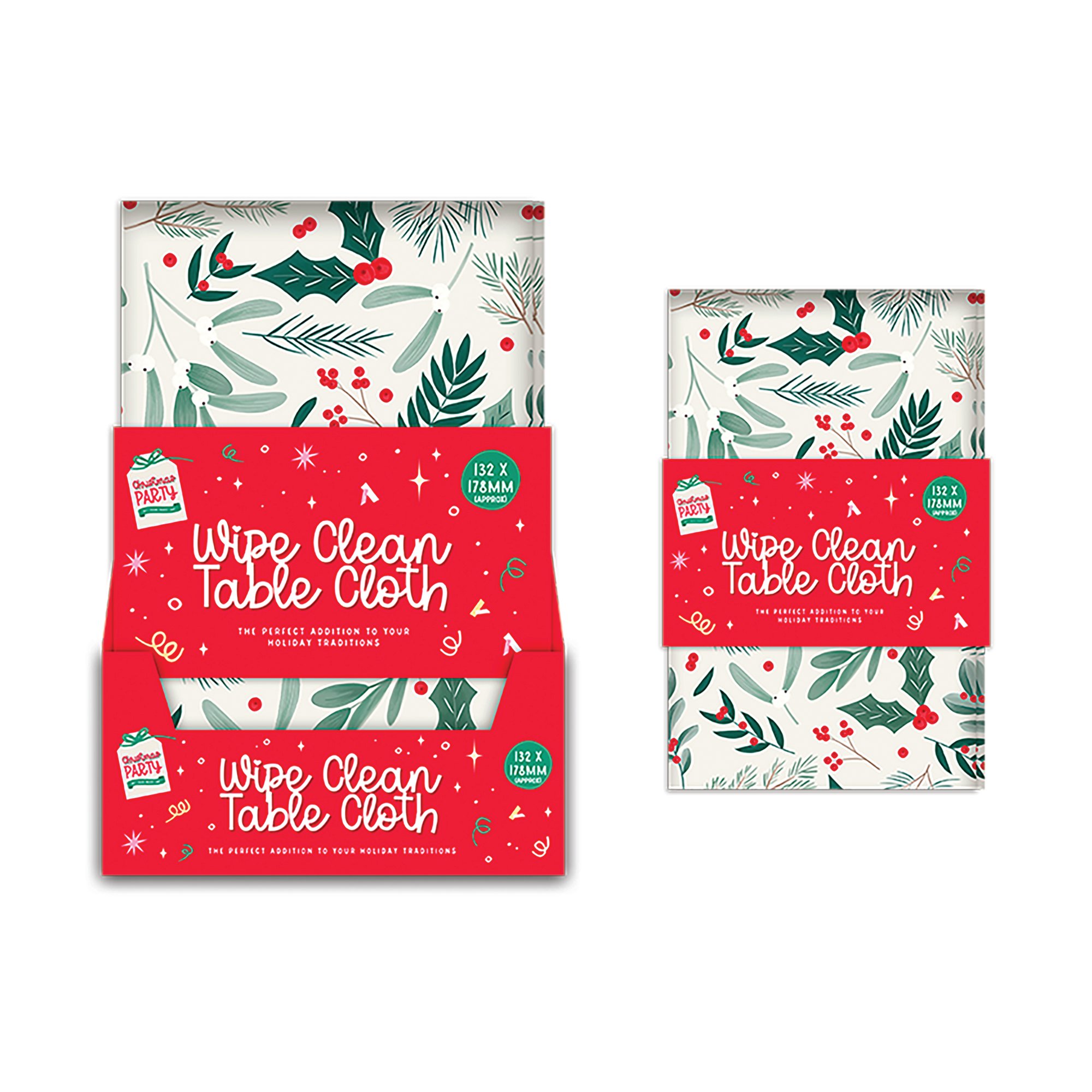 Xmas Printed Wipe Clean Tablecloth 1320x1780mm Pack of 12 XMA12461OB