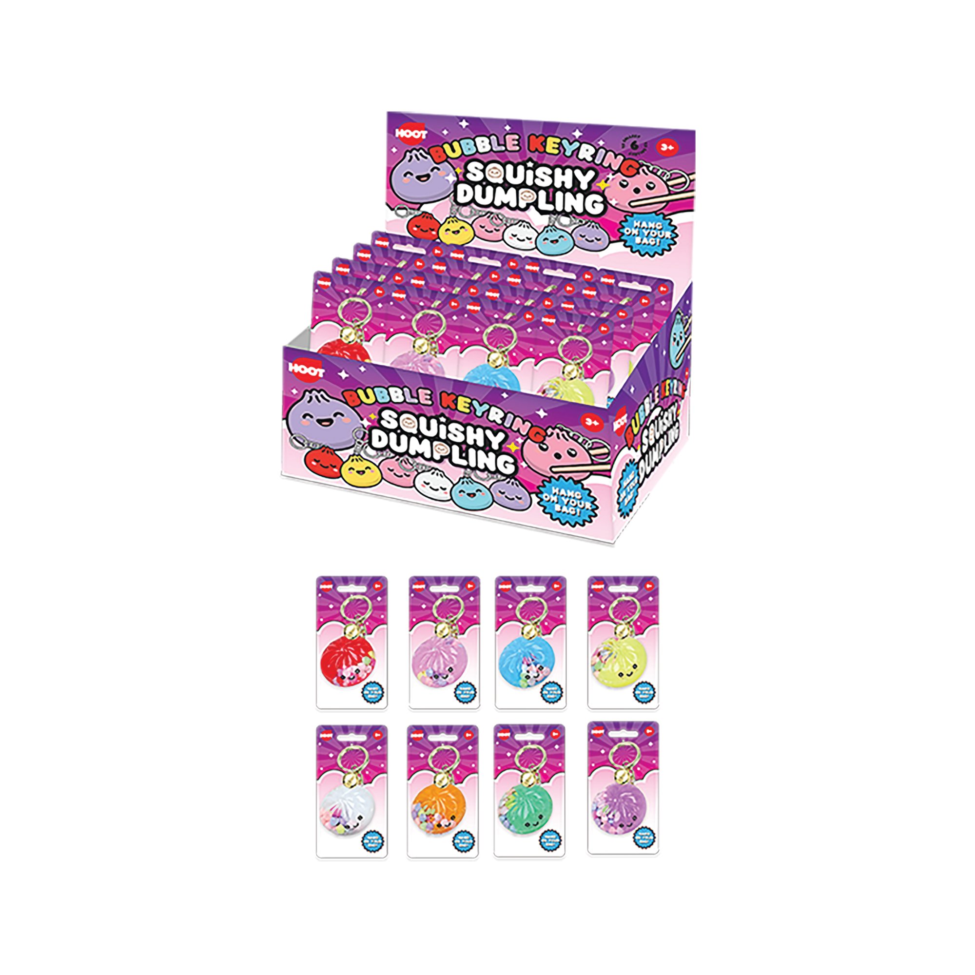 Dumpling Bubble Keyring 45mm Pack of 12 TOY13986OBCDU