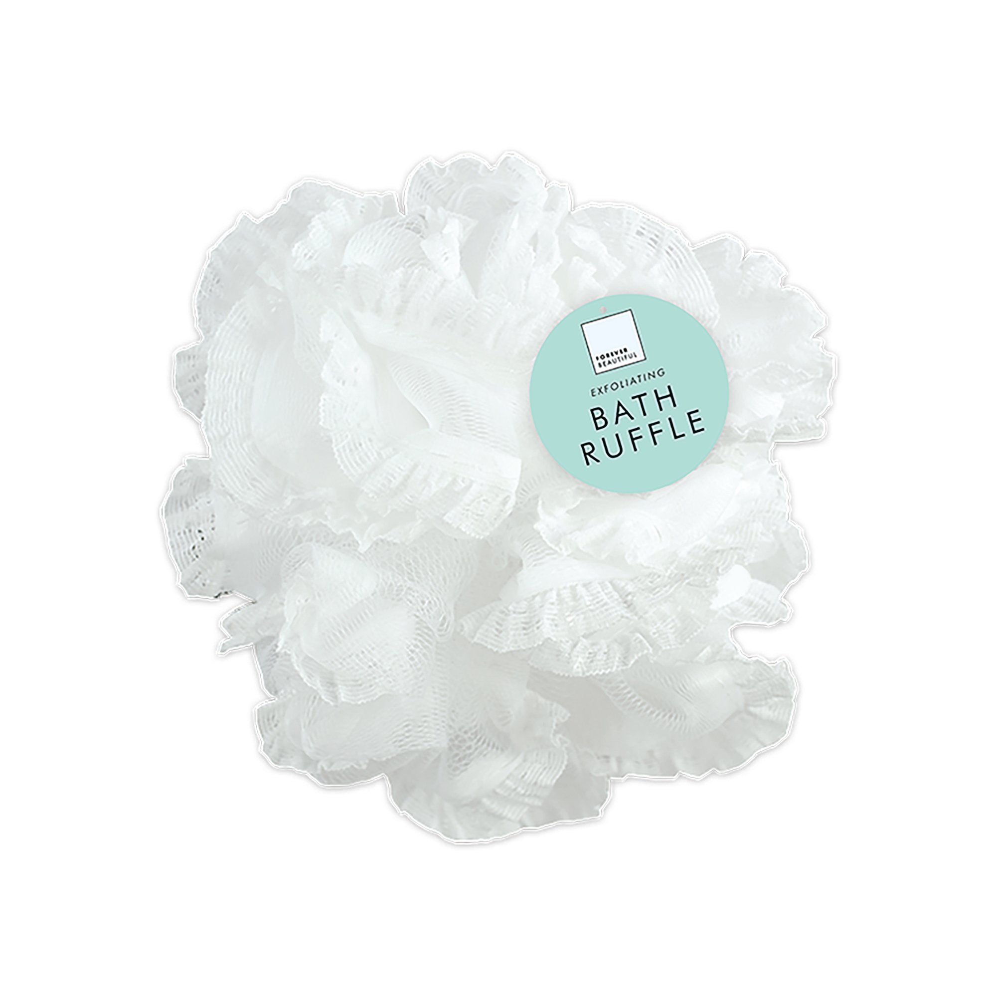 Forever Beautiful Exfoliating Bath Ruffle White Pack of 24 PER0226