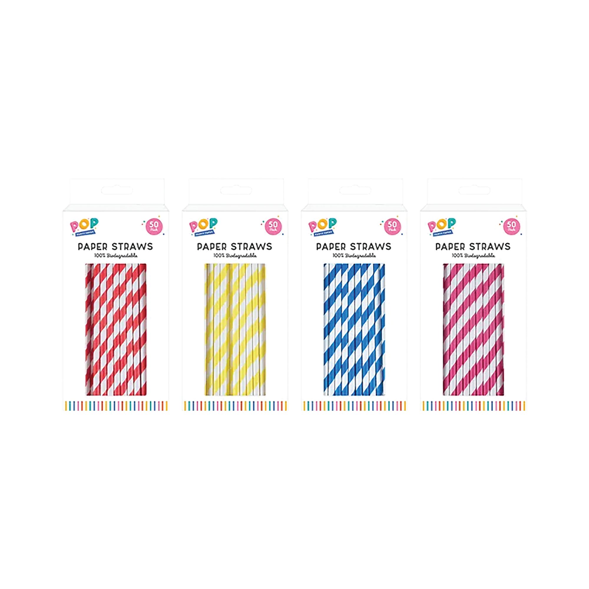 Paper Straws x50 320gsm Assorted Pack of 24 PAR2662