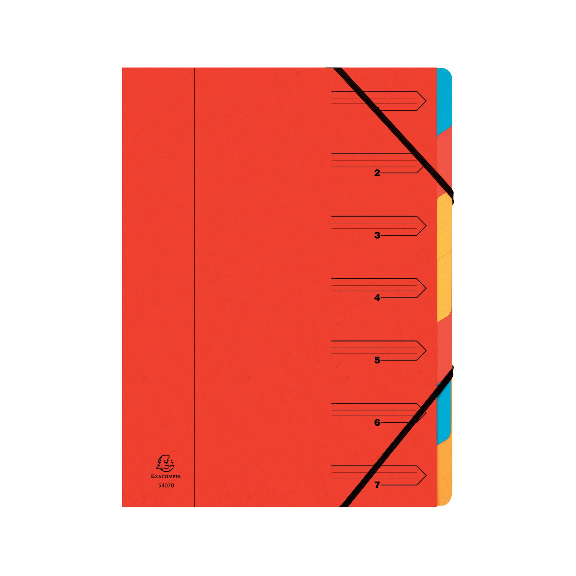 Exacompta Europa 7-Part Organiser 400gsm Pressboard A4 Red 5221Z