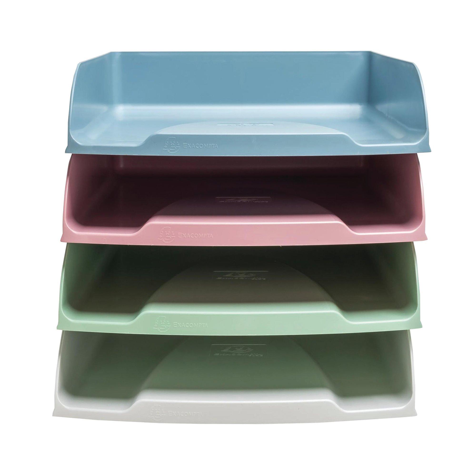 Exacompta Autentik Letter Trays A4+ Assorted (Pack of 4) 111303SETD