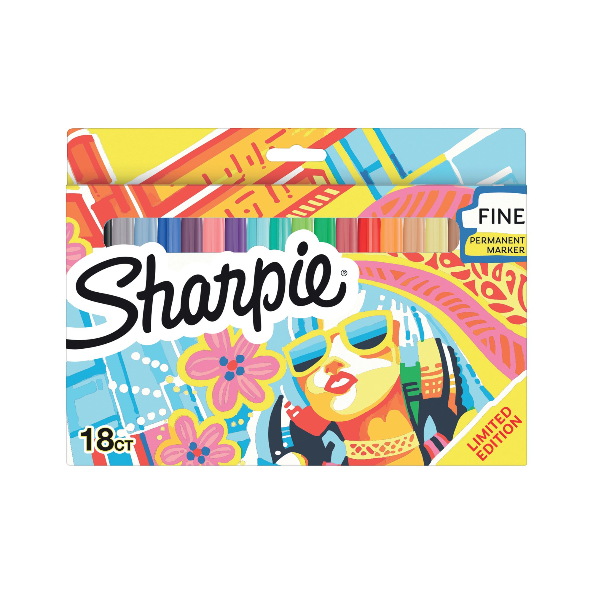 Sharpie Permanent Markers Fine Colouring Pens Assorted (Pack of 18) 2223752