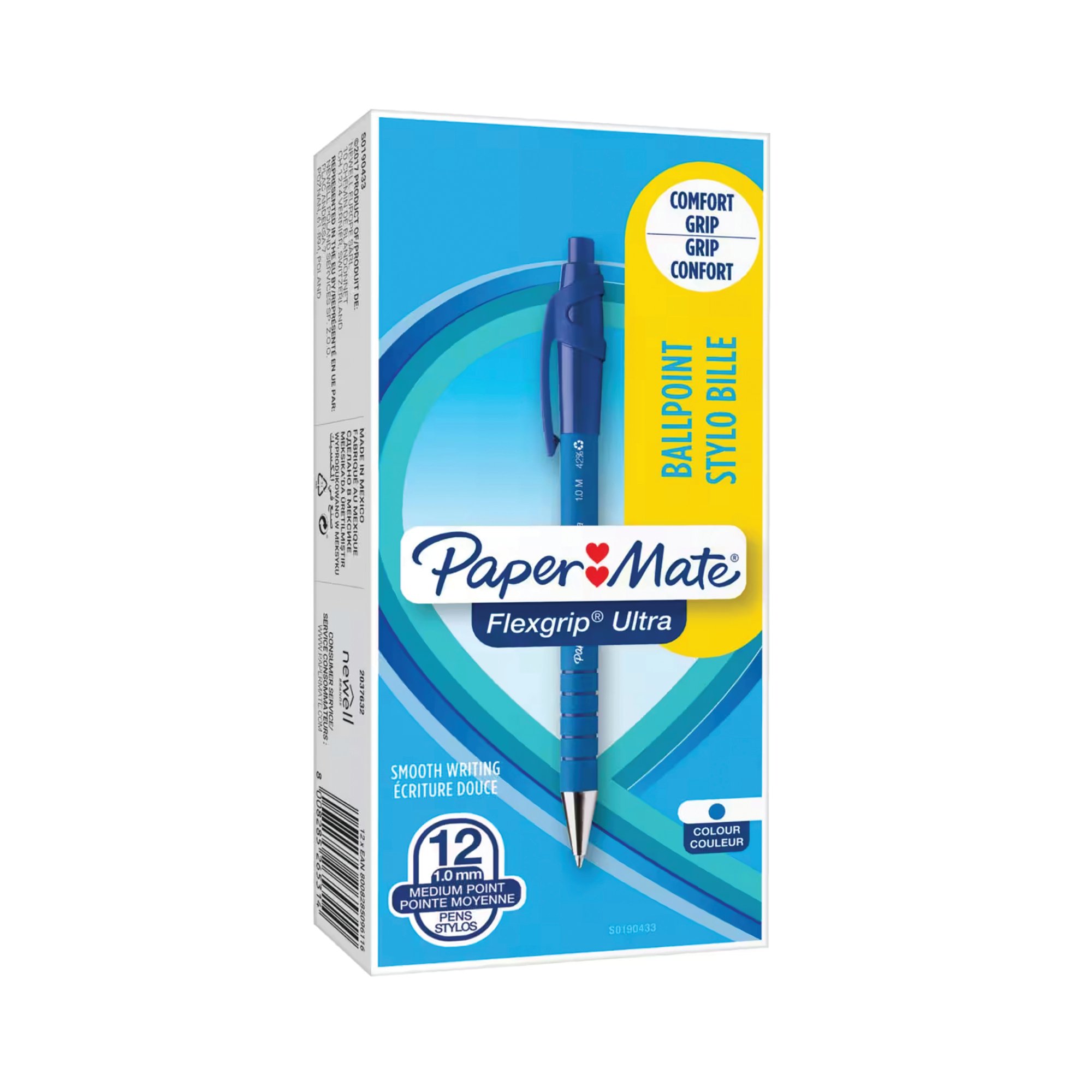 PaperMate Flexgrip Ultra Retractable Ballpoint Pen Medium Blue (Pack of 12) S0190433