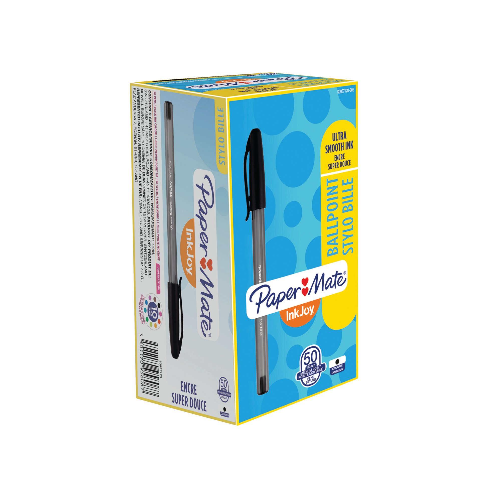 PaperMate InkJoy 100 Ballpoint Pen Medium Black (Pack of 50) S0957120