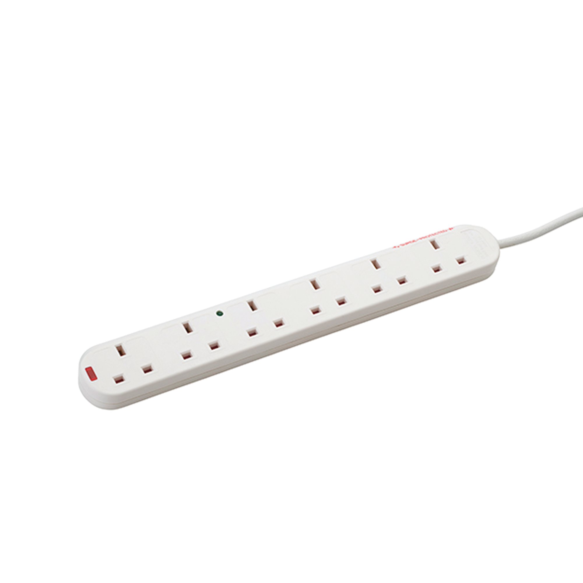 connektgear 5m 6-Way Surge Protection Extension Lead White 27-6050S