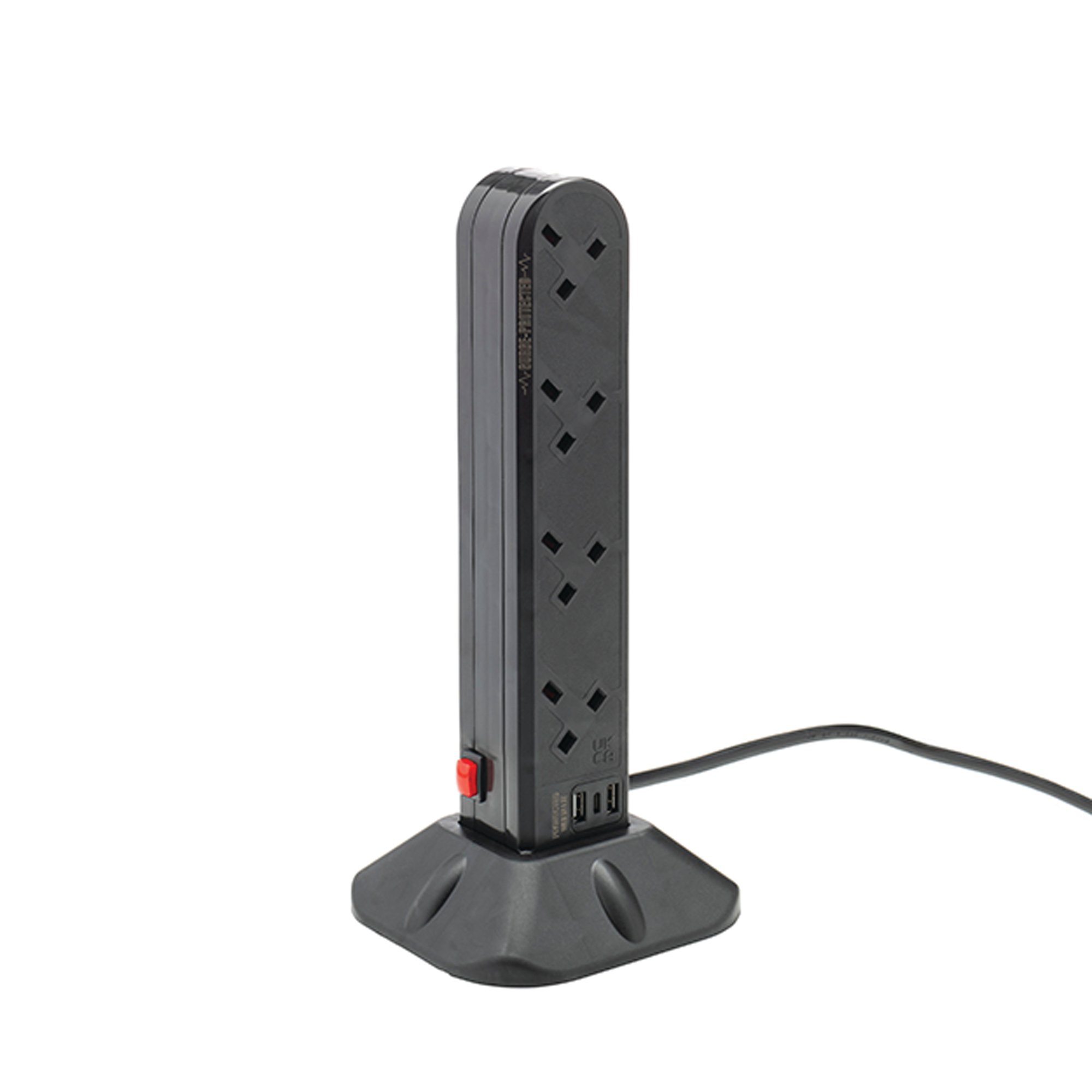 connektgear 8 Way Surge Protected Socket Tower UK 27-8020S/USB